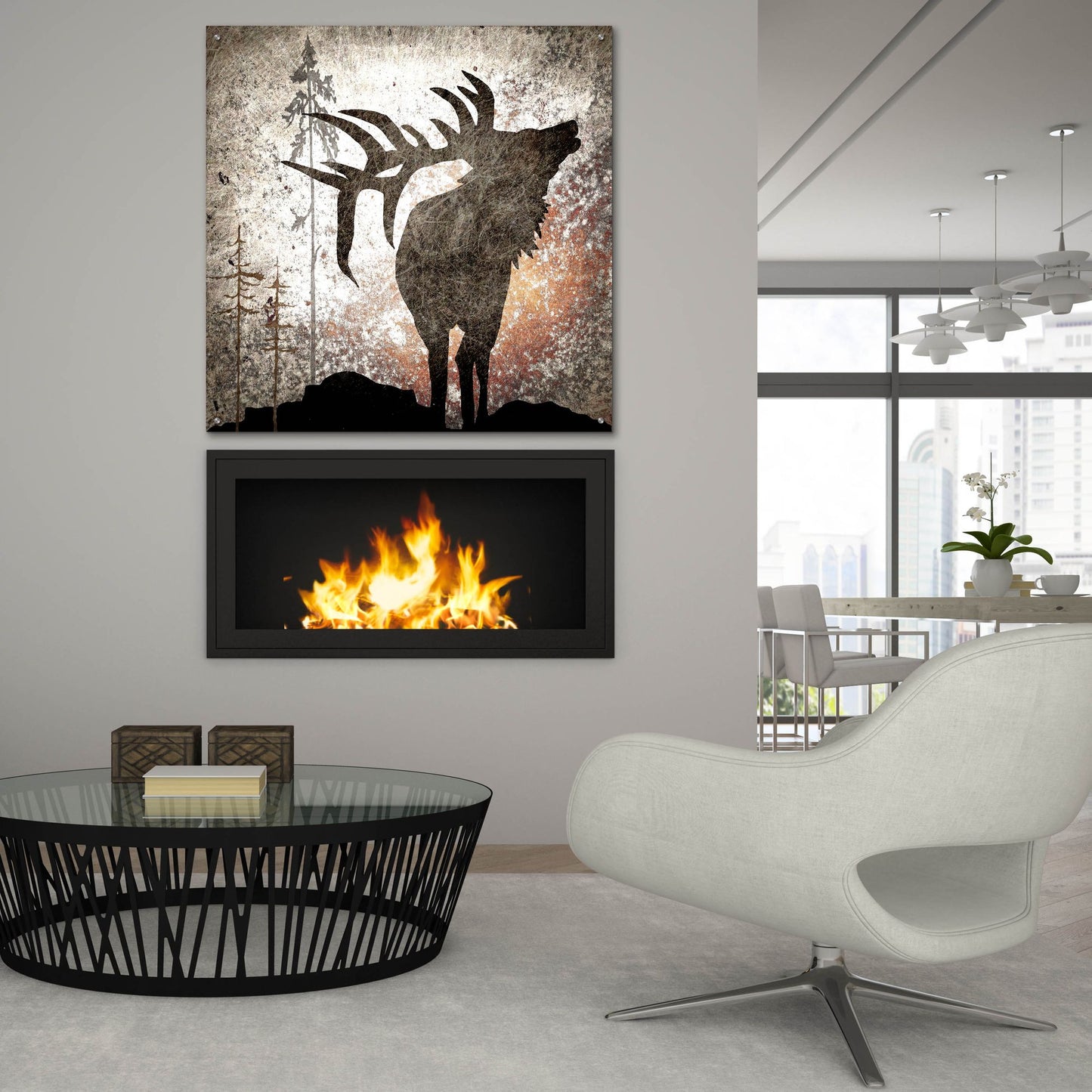 Epic Art 'Calling Elk' by Lightbox Journal, Acrylic Glass Wall Art,36x36