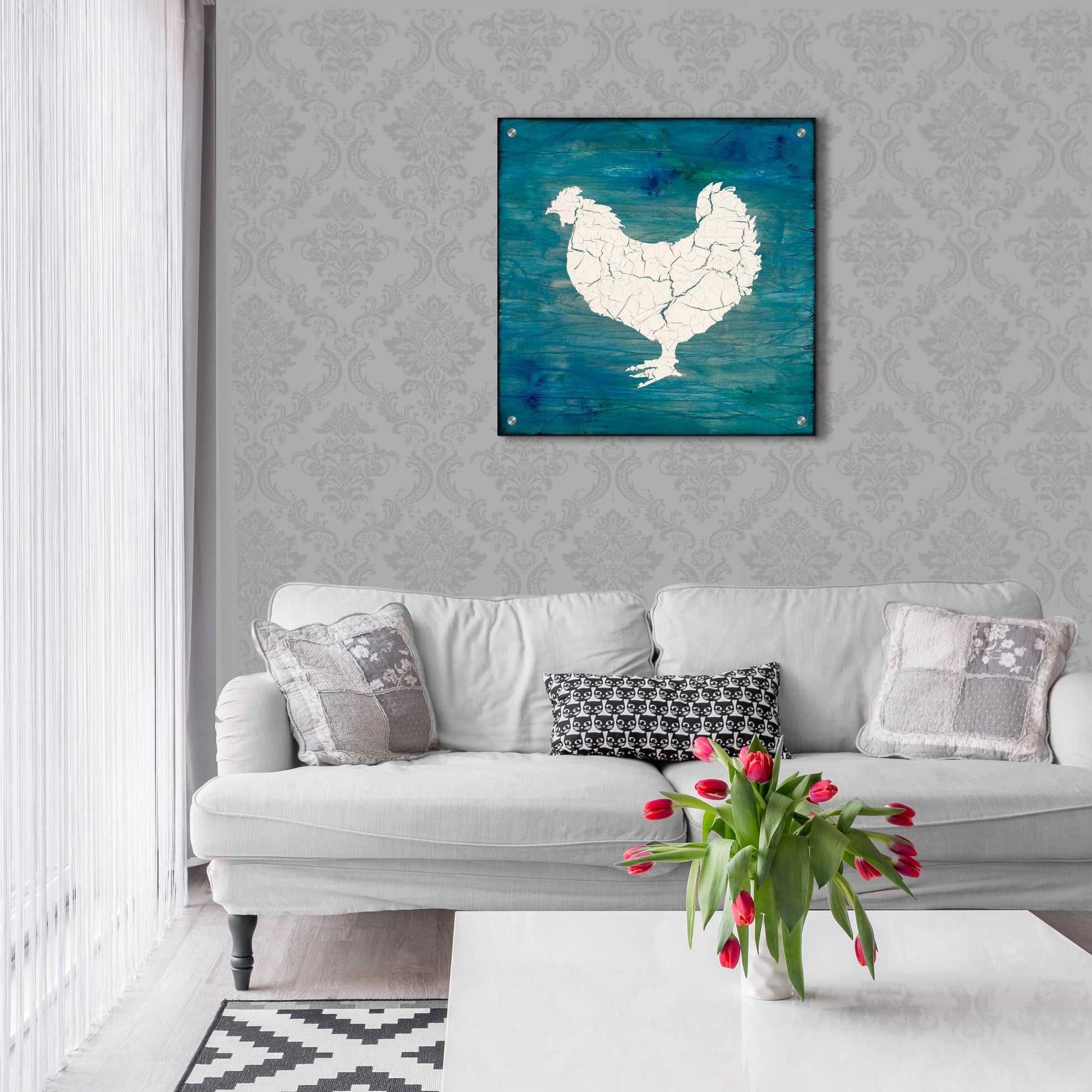 Epic Art 'Farm Chicken' by Lightbox Journal, Acrylic Glass Wall Art,24x24