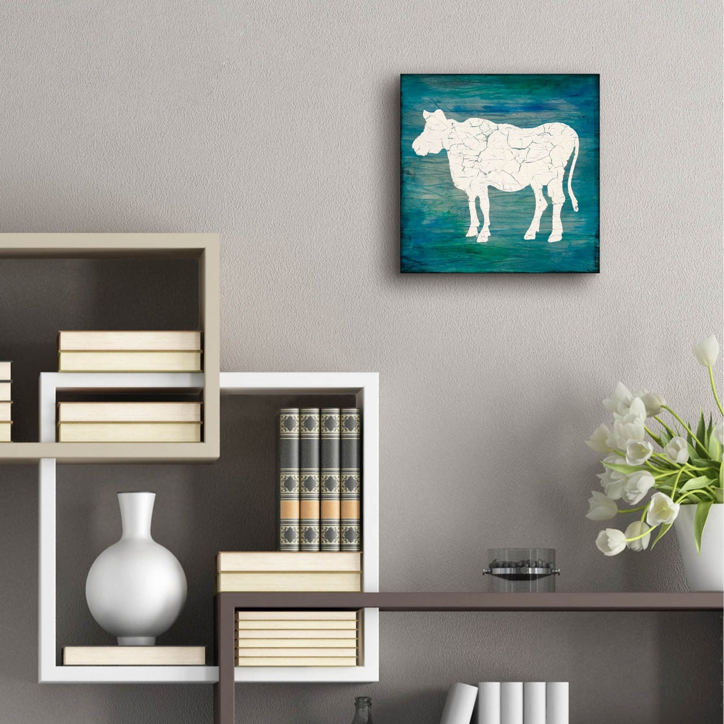 Epic Art 'Farm Cow' by Lightbox Journal, Acrylic Glass Wall Art,12x12