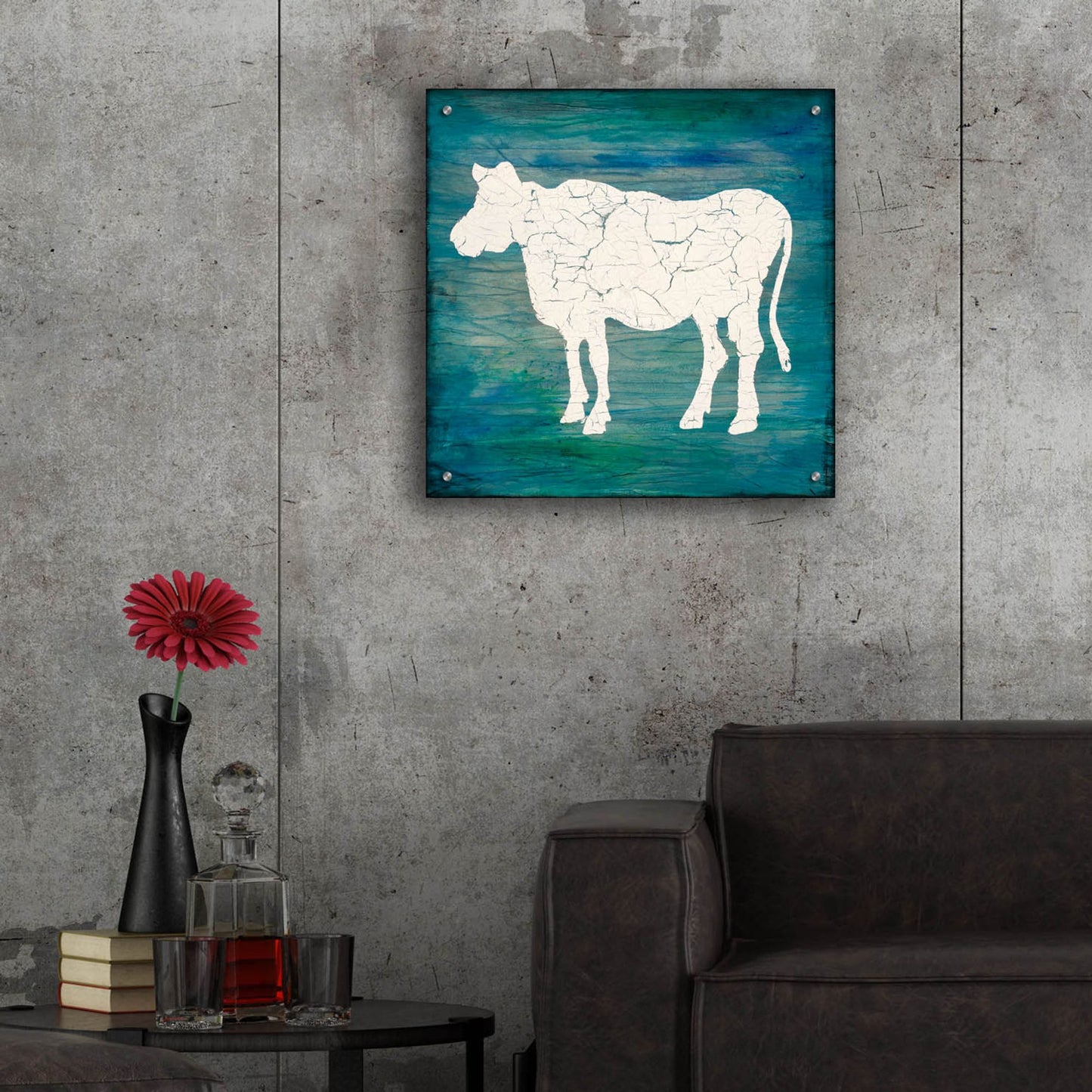 Epic Art 'Farm Cow' by Lightbox Journal, Acrylic Glass Wall Art,24x24