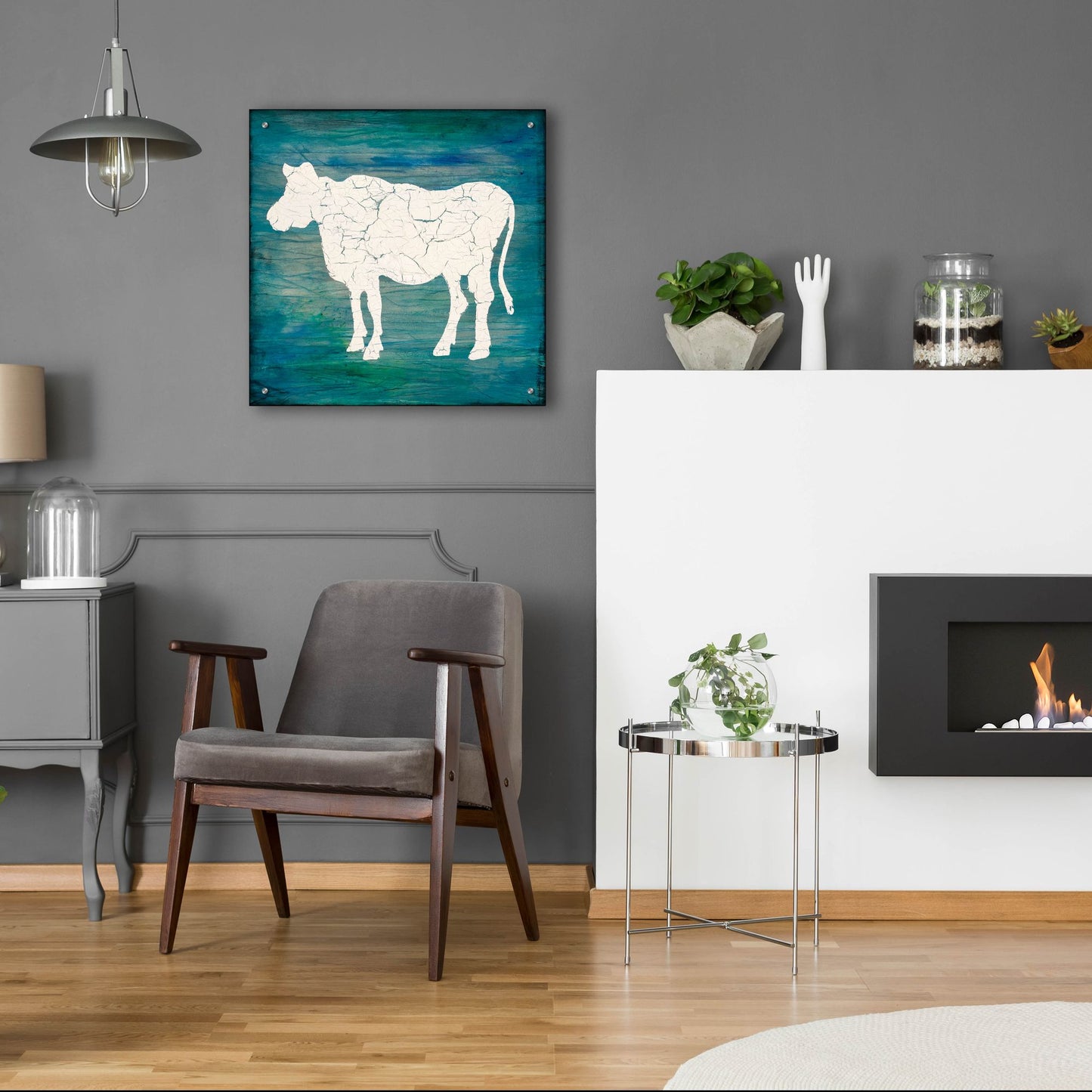 Epic Art 'Farm Cow' by Lightbox Journal, Acrylic Glass Wall Art,24x24