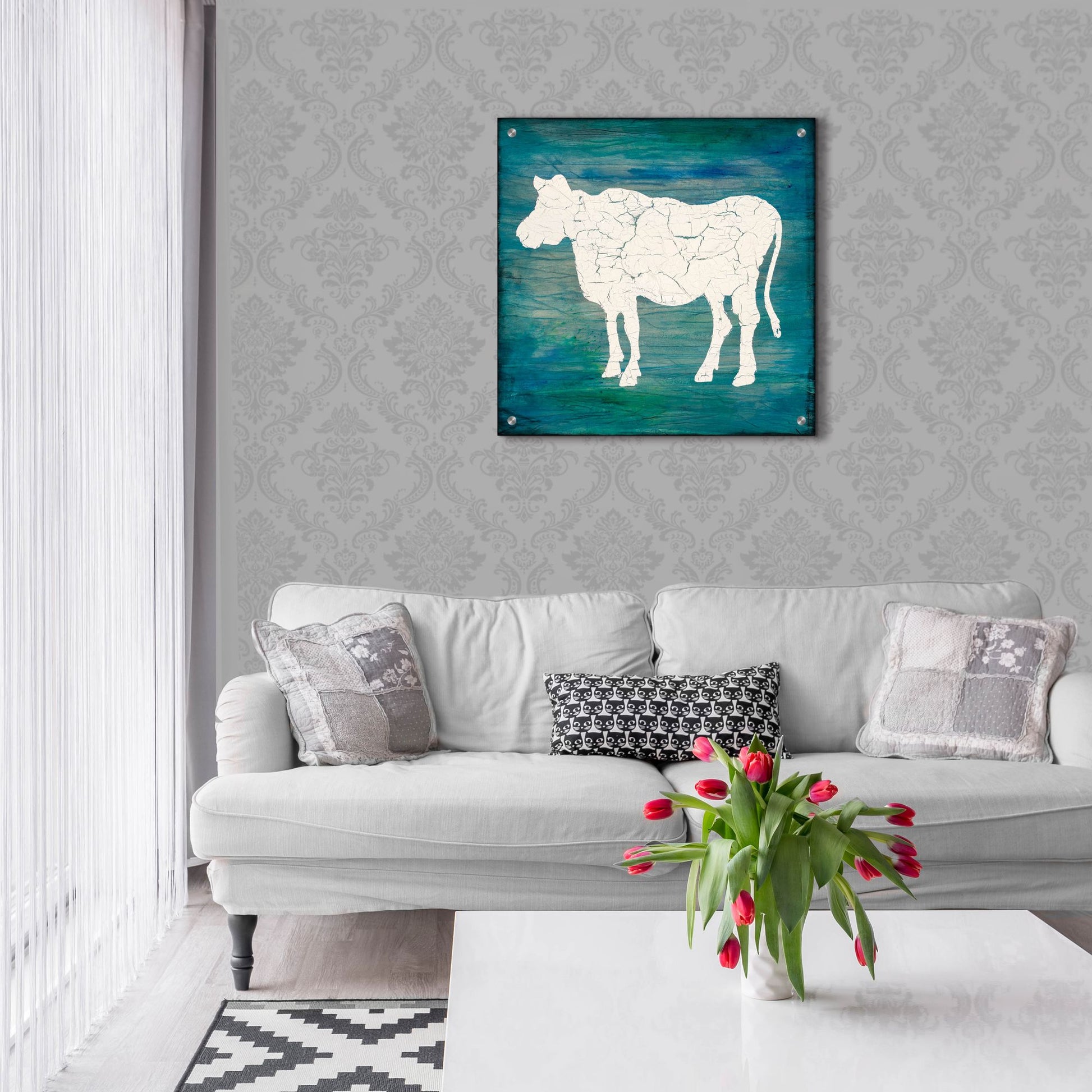 Epic Art 'Farm Cow' by Lightbox Journal, Acrylic Glass Wall Art,24x24