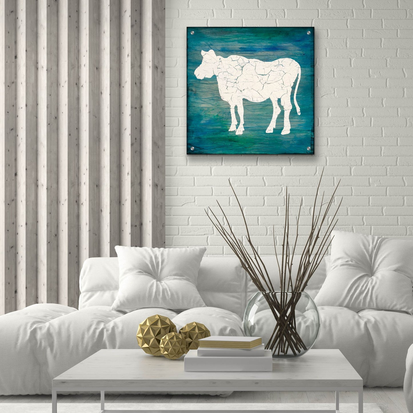 Epic Art 'Farm Cow' by Lightbox Journal, Acrylic Glass Wall Art,24x24