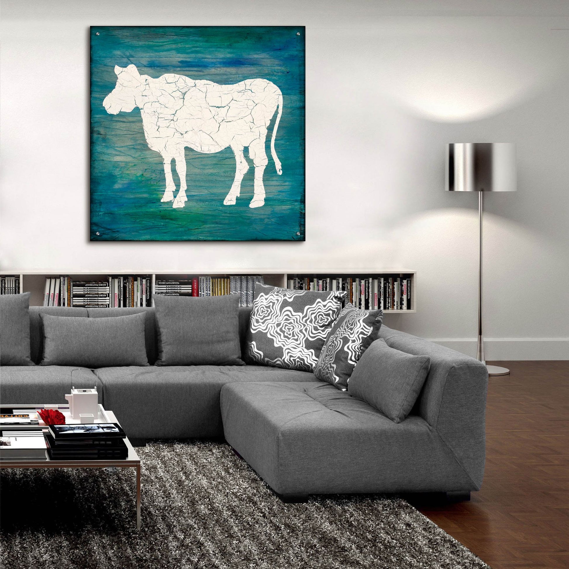 Epic Art 'Farm Cow' by Lightbox Journal, Acrylic Glass Wall Art,36x36