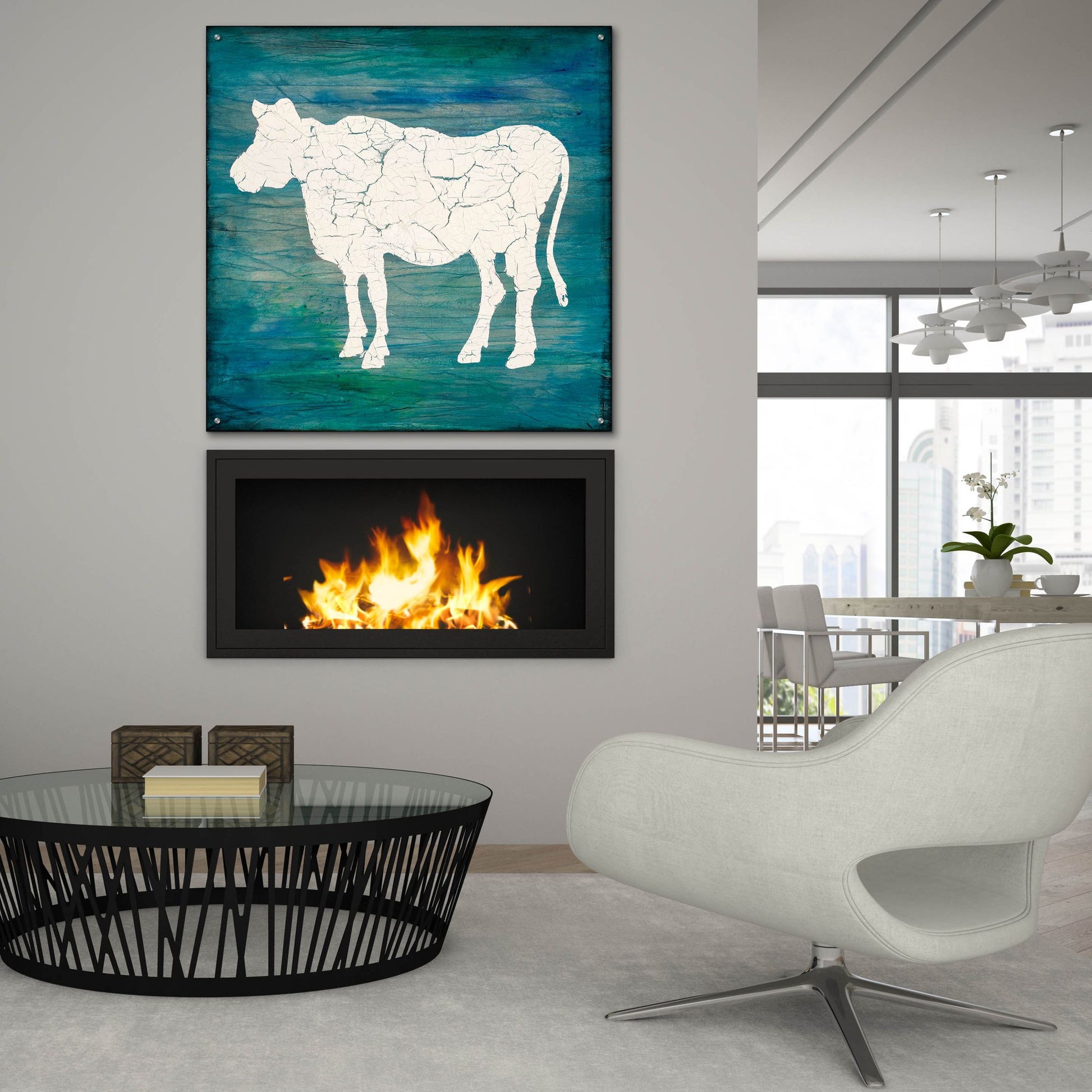 Epic Art 'Farm Cow' by Lightbox Journal, Acrylic Glass Wall Art,36x36