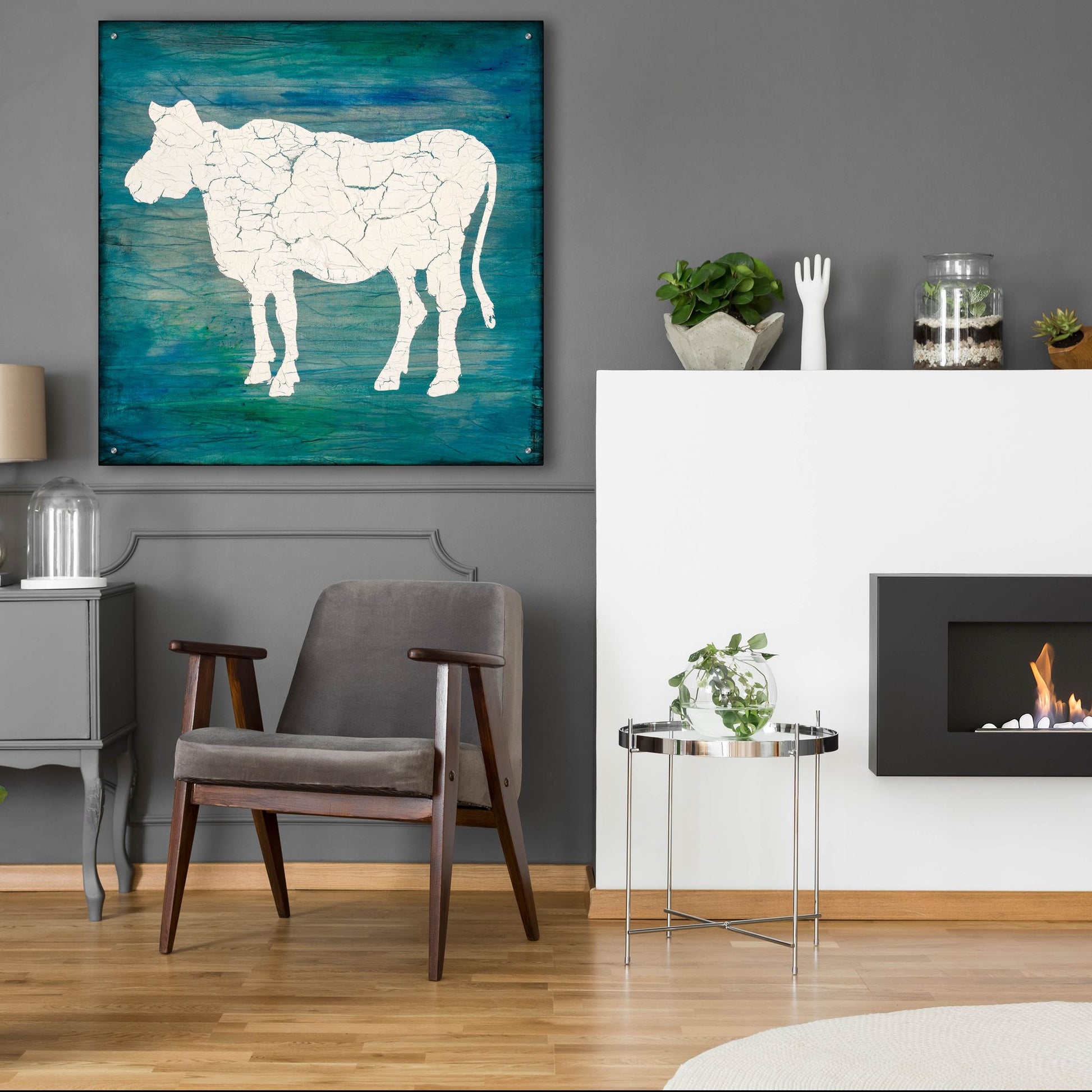 Epic Art 'Farm Cow' by Lightbox Journal, Acrylic Glass Wall Art,36x36