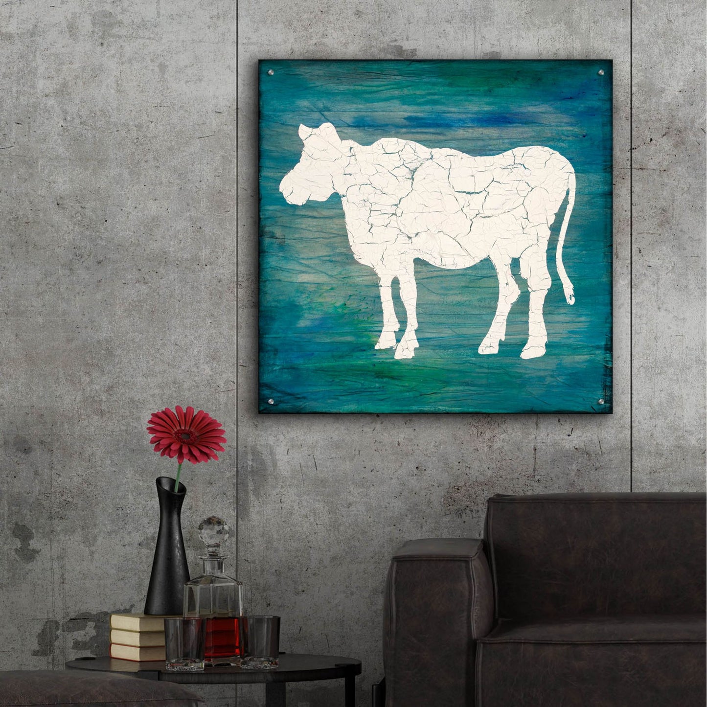 Epic Art 'Farm Cow' by Lightbox Journal, Acrylic Glass Wall Art,36x36