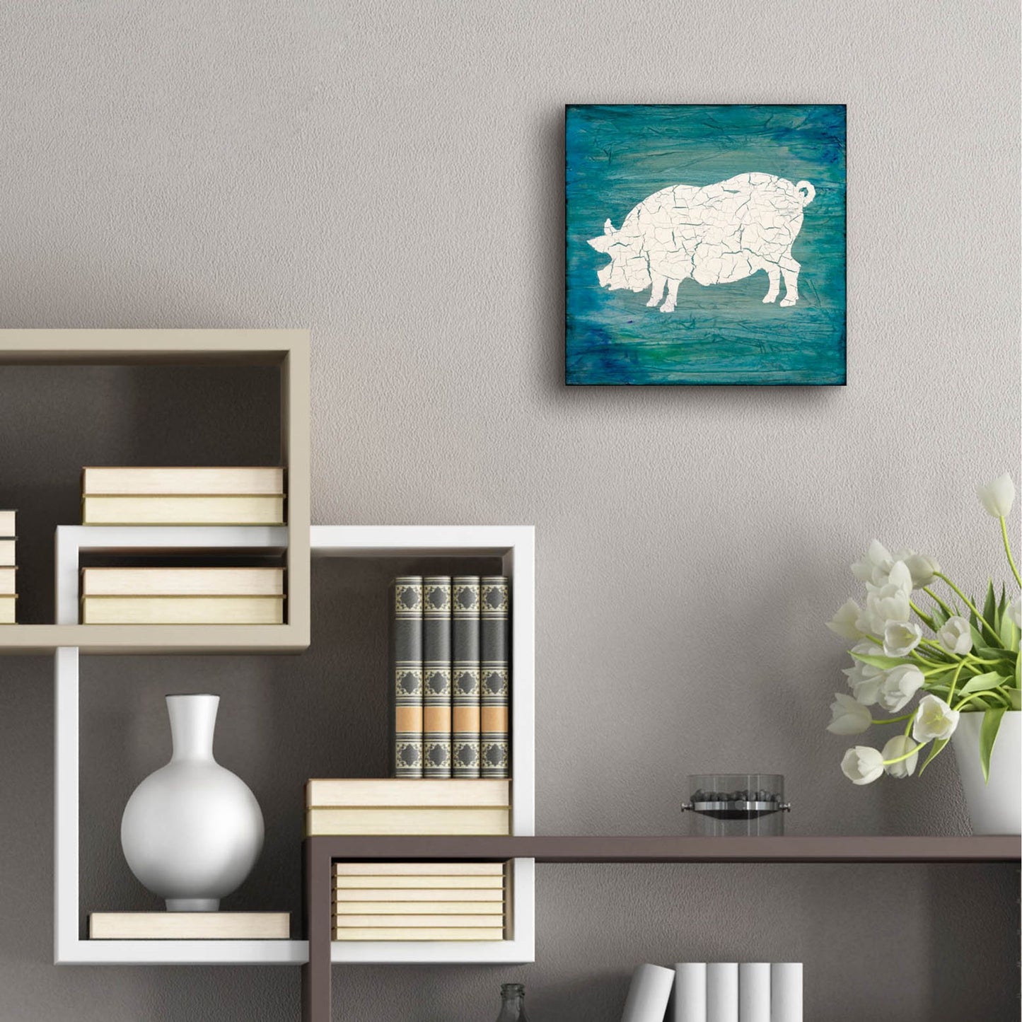 Epic Art 'Farm Pig' by Lightbox Journal, Acrylic Glass Wall Art,12x12