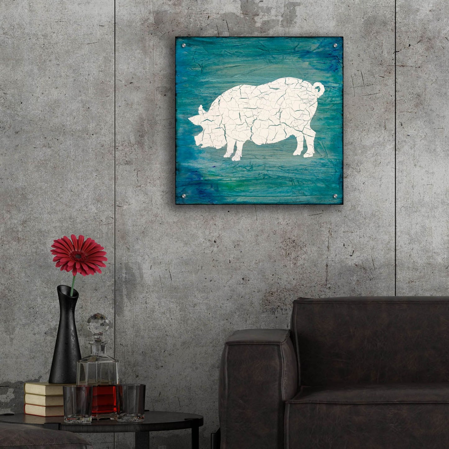 Epic Art 'Farm Pig' by Lightbox Journal, Acrylic Glass Wall Art,24x24