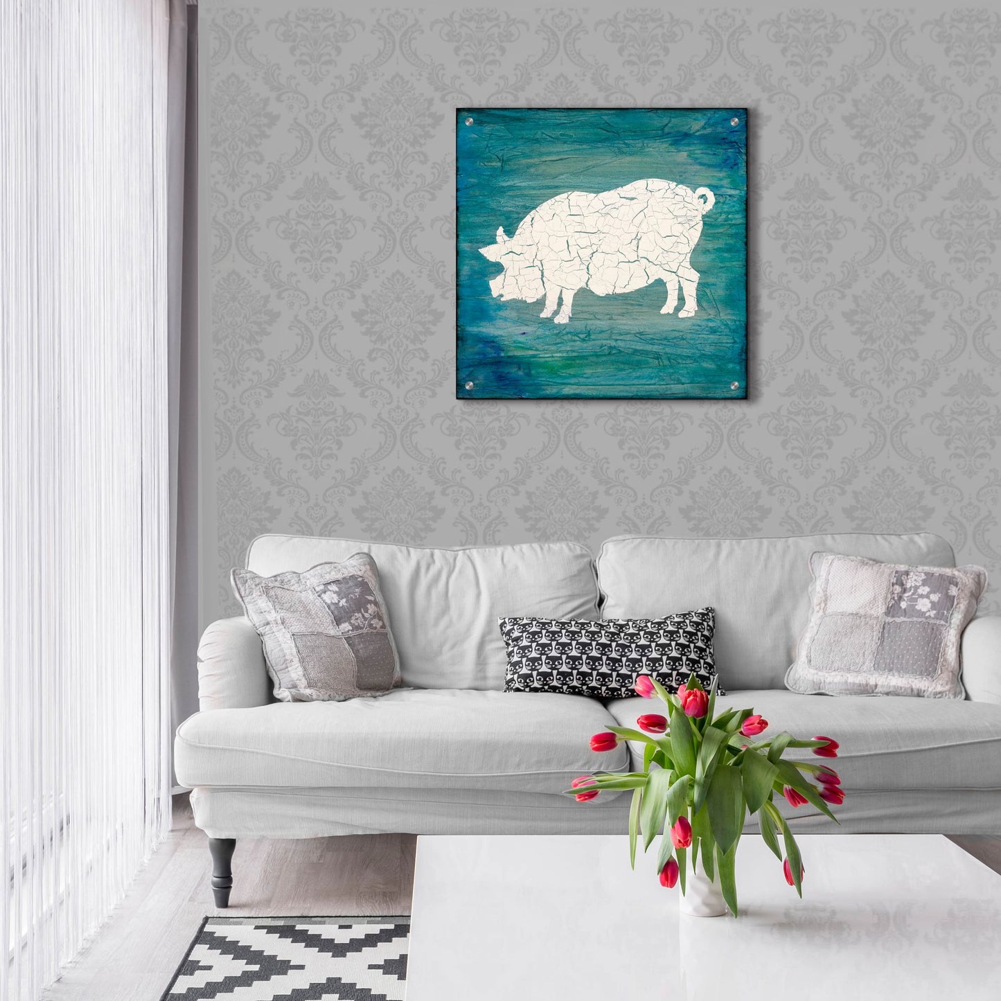 Epic Art 'Farm Pig' by Lightbox Journal, Acrylic Glass Wall Art,24x24