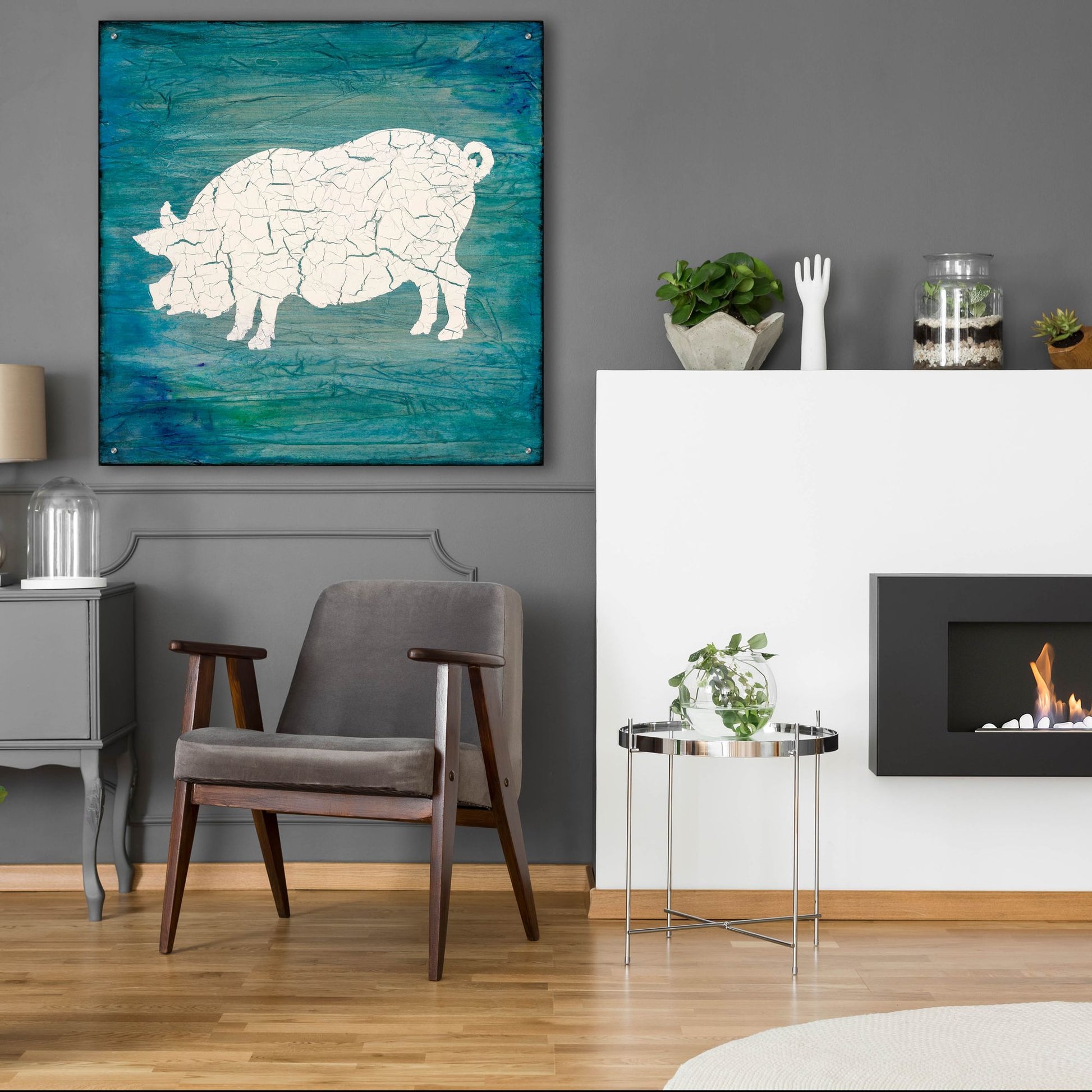 Epic Art 'Farm Pig' by Lightbox Journal, Acrylic Glass Wall Art,36x36