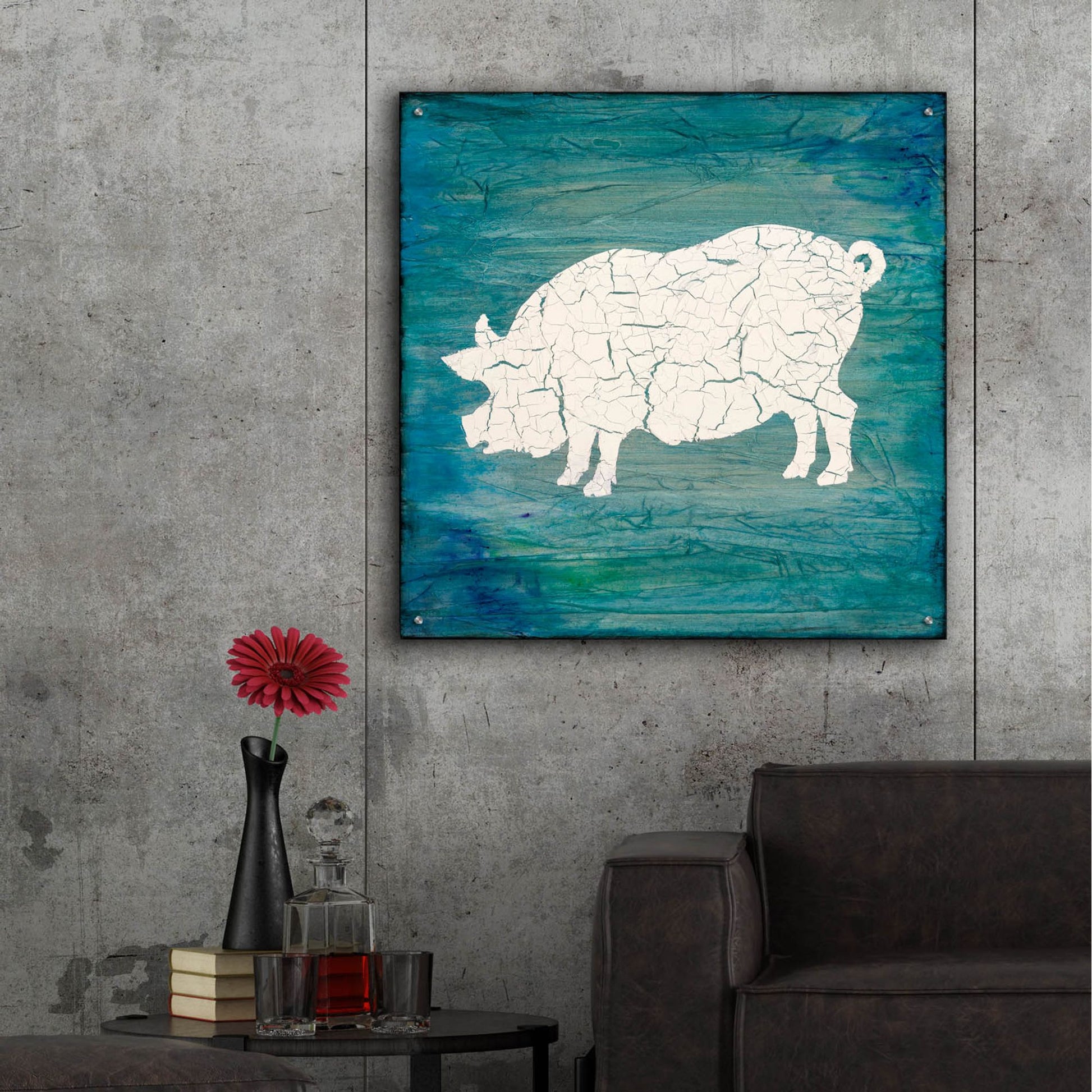 Epic Art 'Farm Pig' by Lightbox Journal, Acrylic Glass Wall Art,36x36