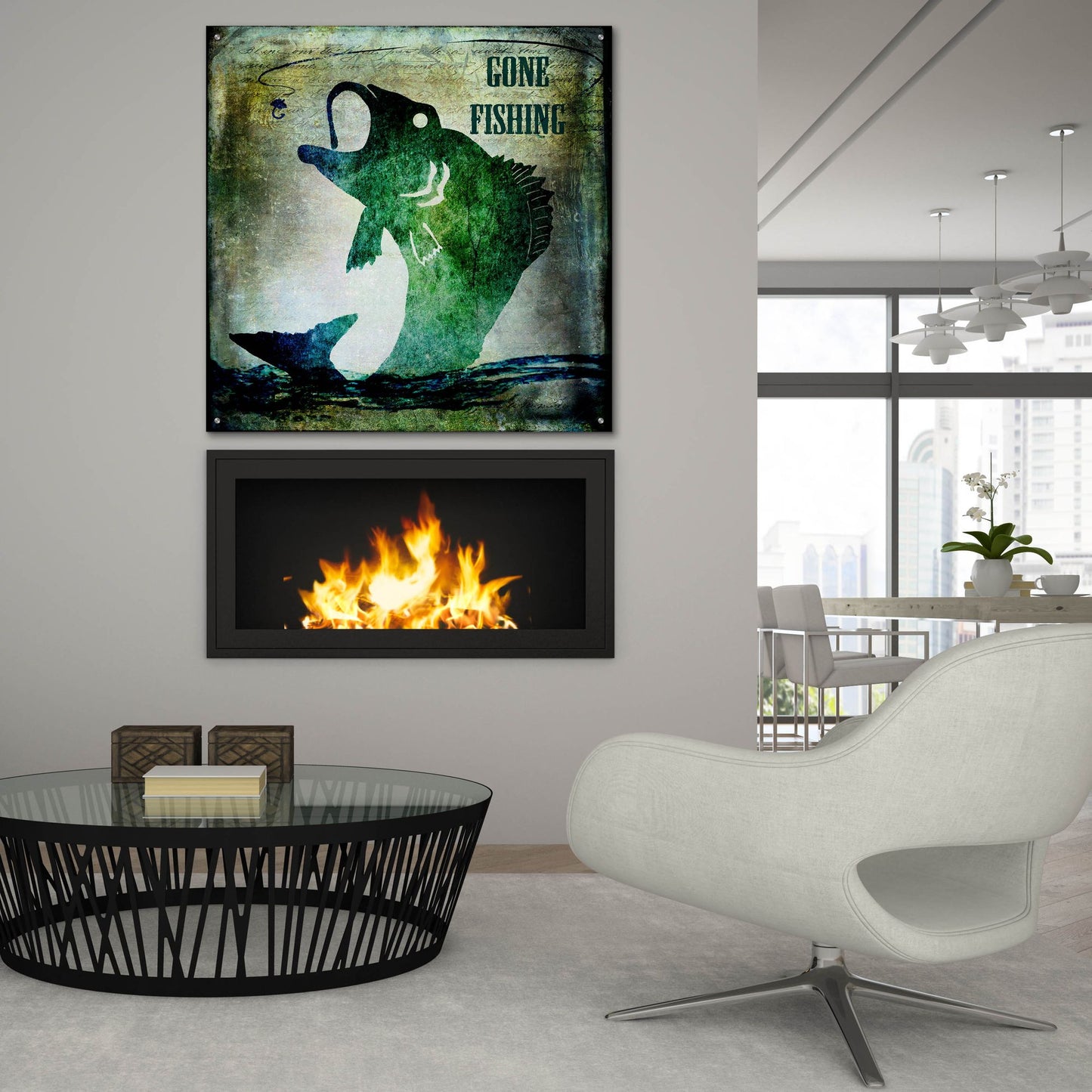 Epic Art 'Gone Fishing' by Lightbox Journal, Acrylic Glass Wall Art,36x36