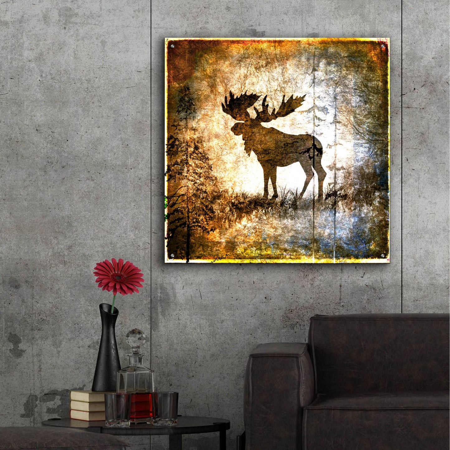 Epic Art 'High Country Moose' by Lightbox Journal, Acrylic Glass Wall Art,36x36