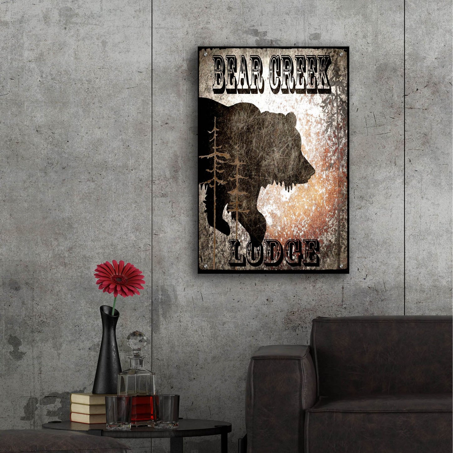 Epic Art 'Lodge Bear Creek Lodge' by Lightbox Journal, Acrylic Glass Wall Art,24x36