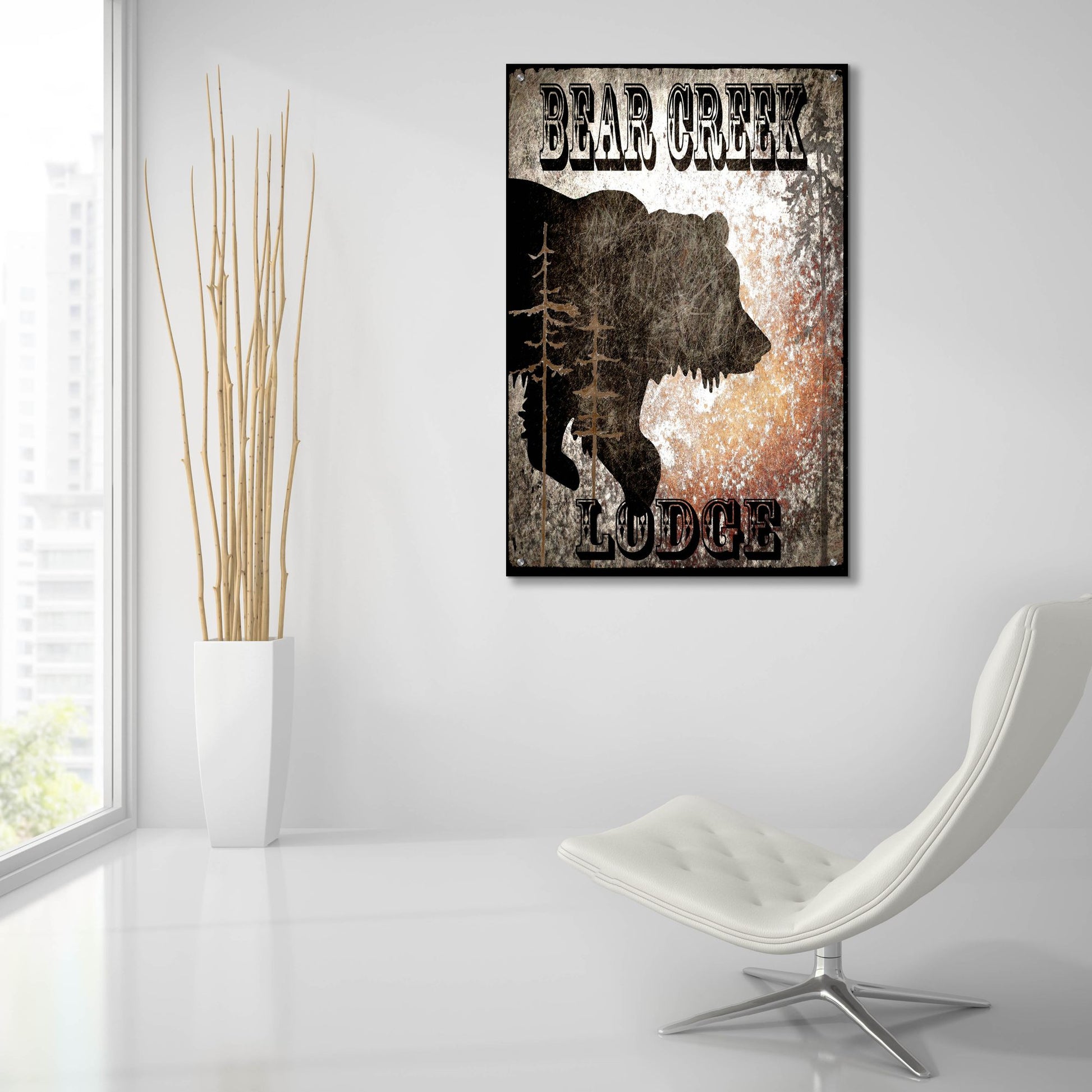 Epic Art 'Lodge Bear Creek Lodge' by Lightbox Journal, Acrylic Glass Wall Art,24x36