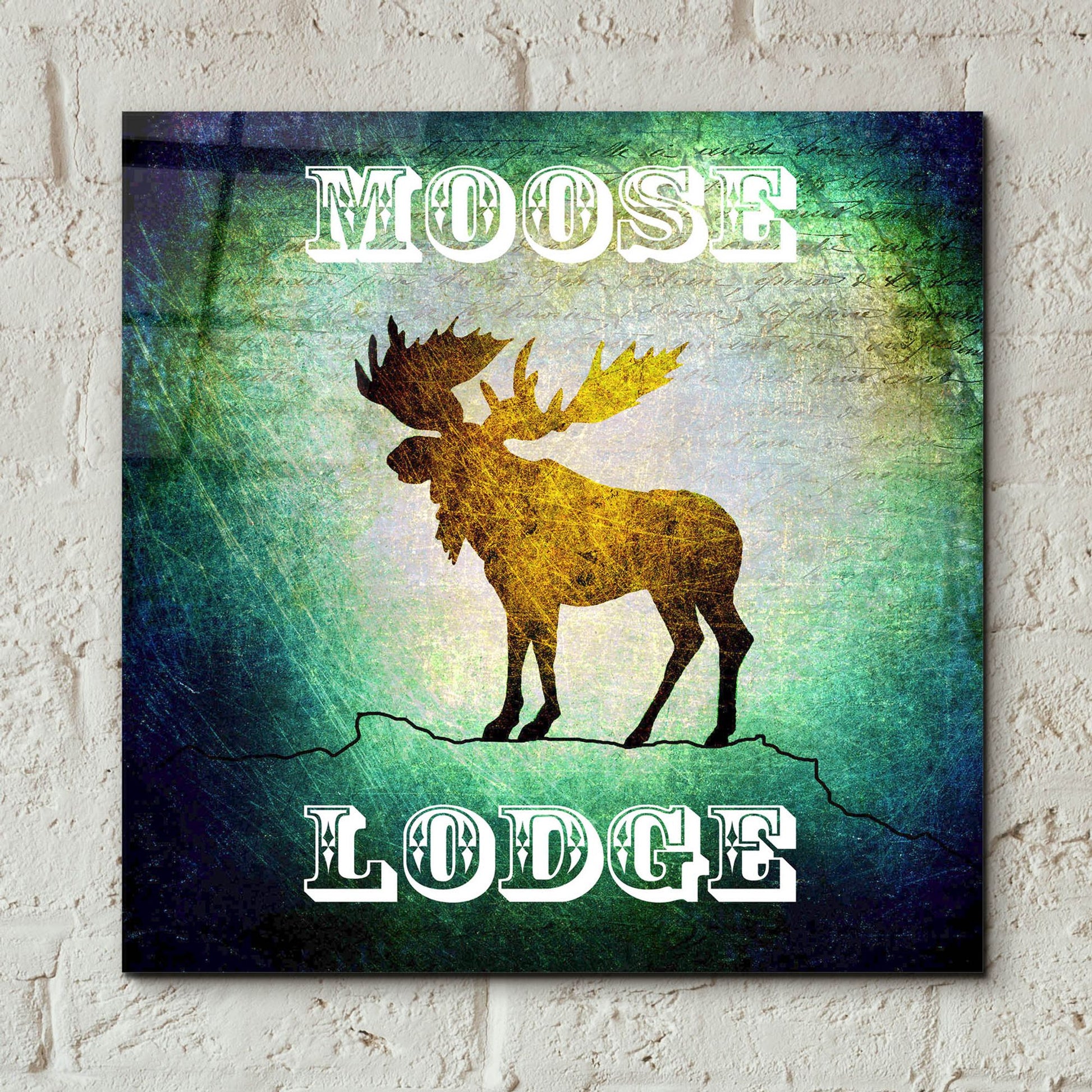 Epic Art 'Lodge Moose Lodge' by Lightbox Journal, Acrylic Glass Wall Art,12x12