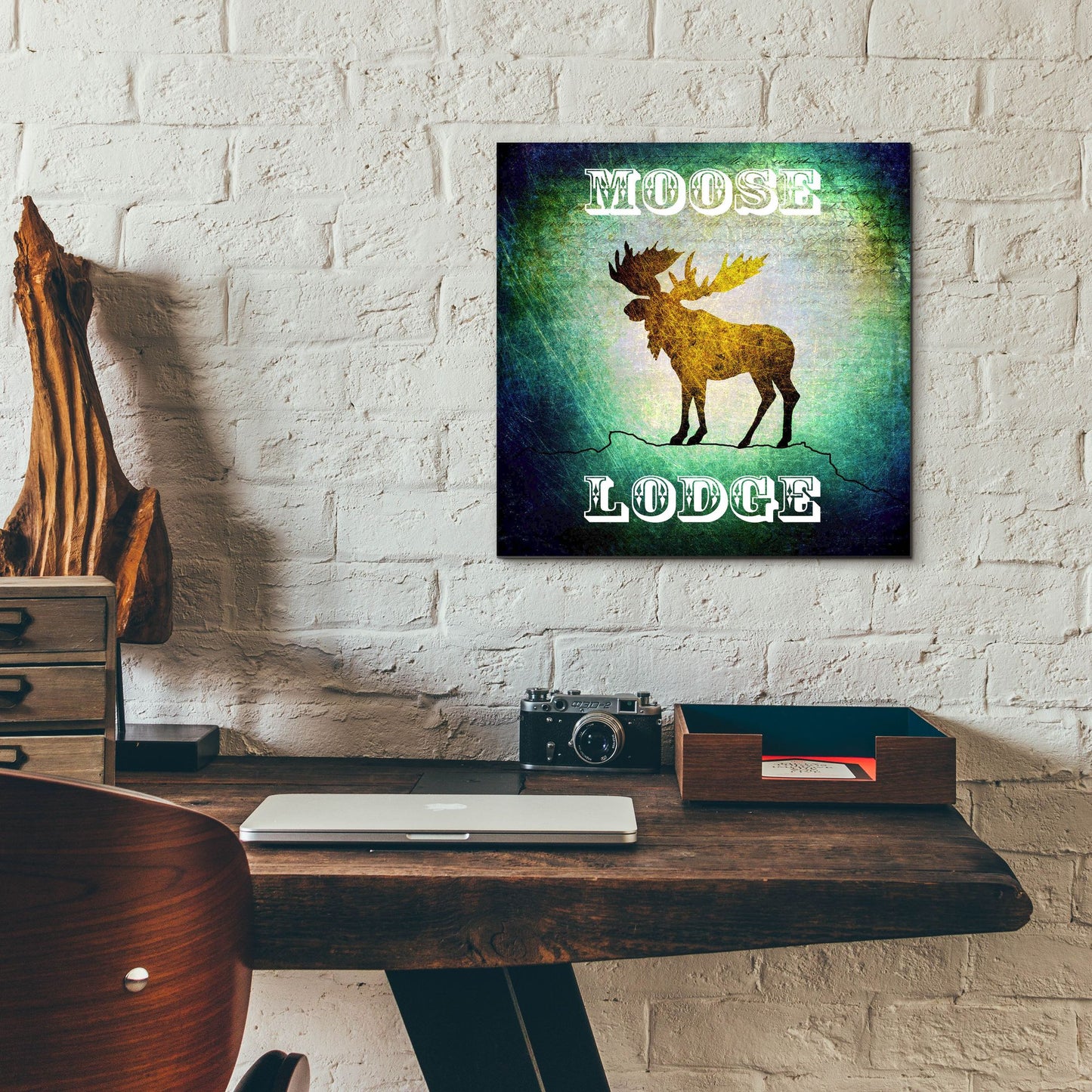 Epic Art 'Lodge Moose Lodge' by Lightbox Journal, Acrylic Glass Wall Art,12x12