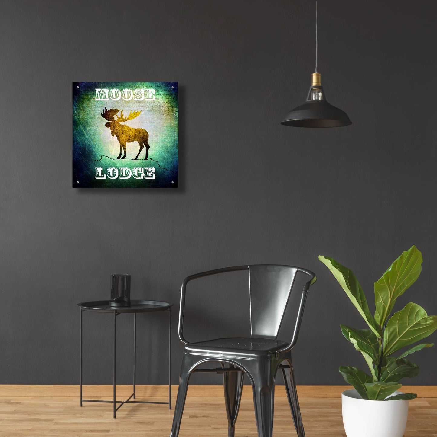 Epic Art 'Lodge Moose Lodge' by Lightbox Journal, Acrylic Glass Wall Art,24x24