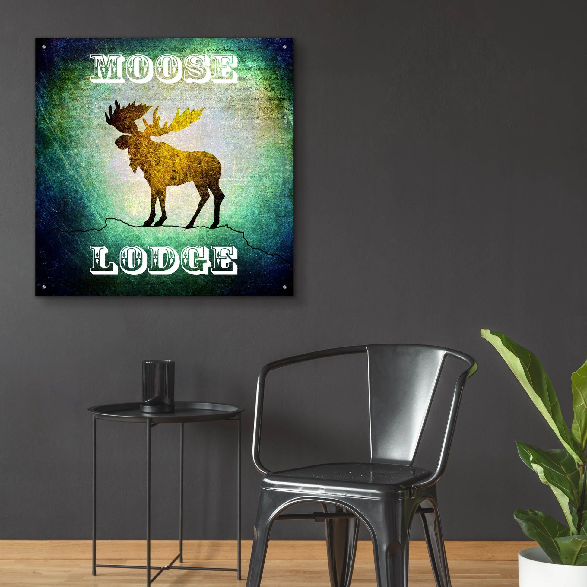 Epic Art 'Lodge Moose Lodge' by Lightbox Journal, Acrylic Glass Wall Art,36x36