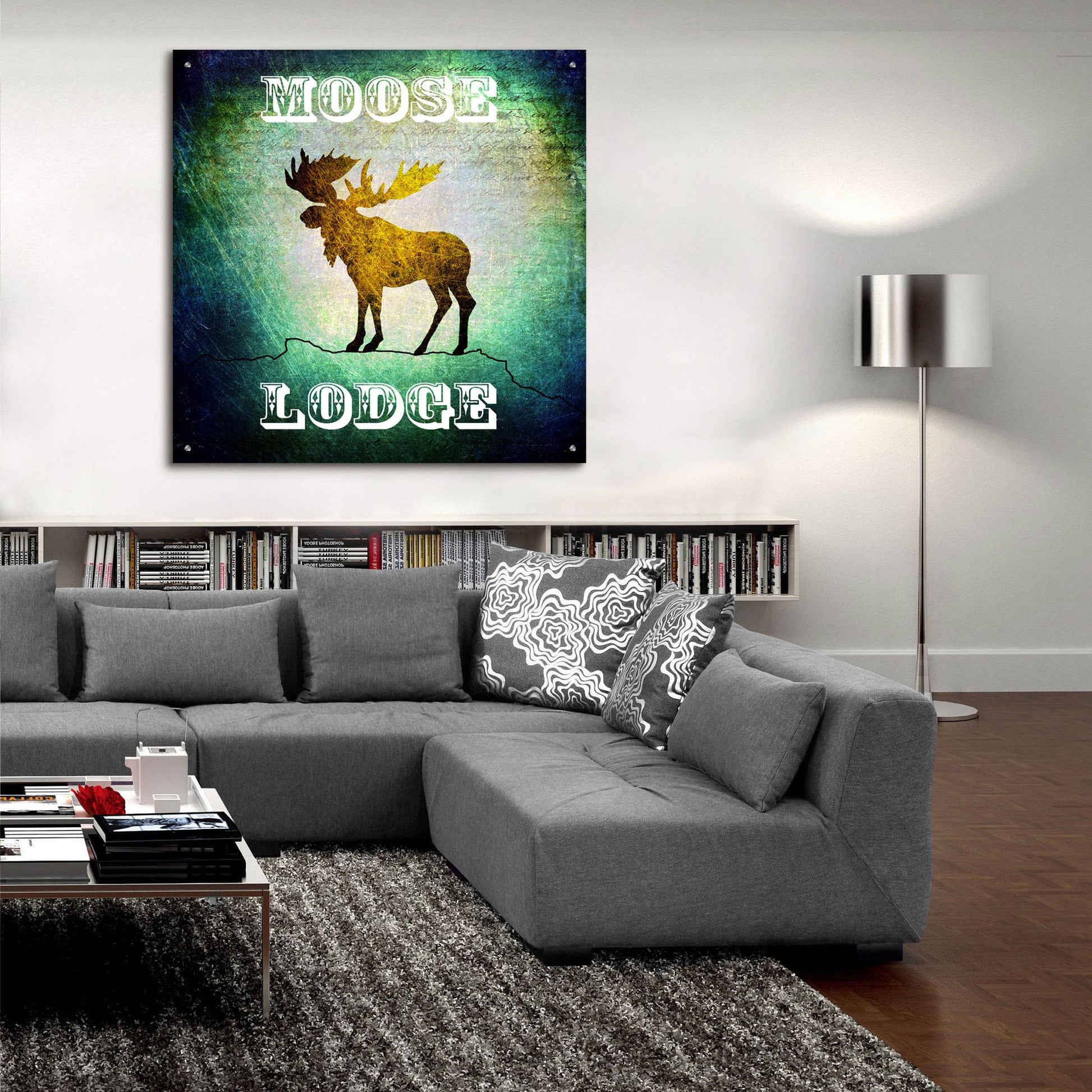 Epic Art 'Lodge Moose Lodge' by Lightbox Journal, Acrylic Glass Wall Art,36x36