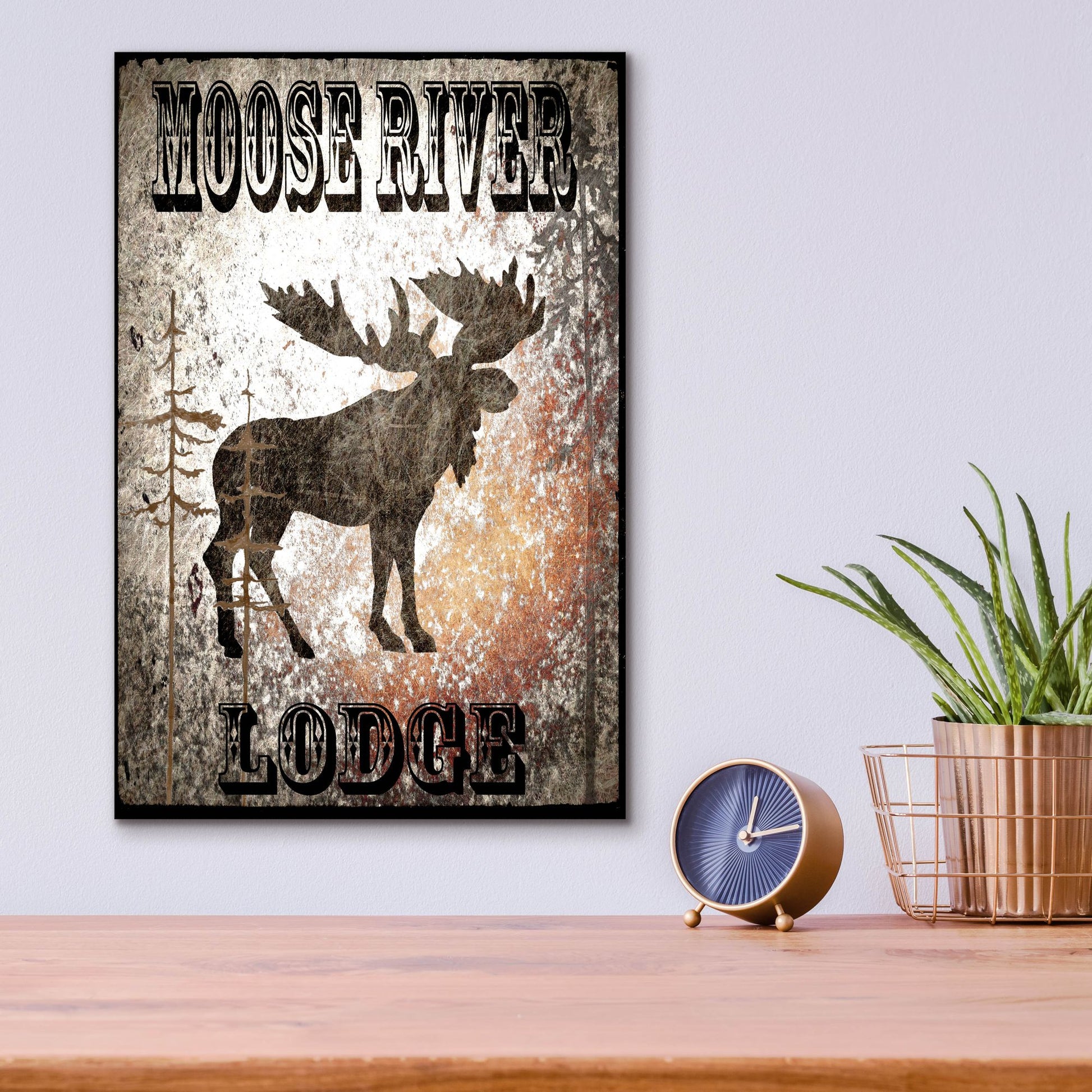 Epic Art 'Lodge Moose River Lodge' by Lightbox Journal, Acrylic Glass Wall Art,12x16