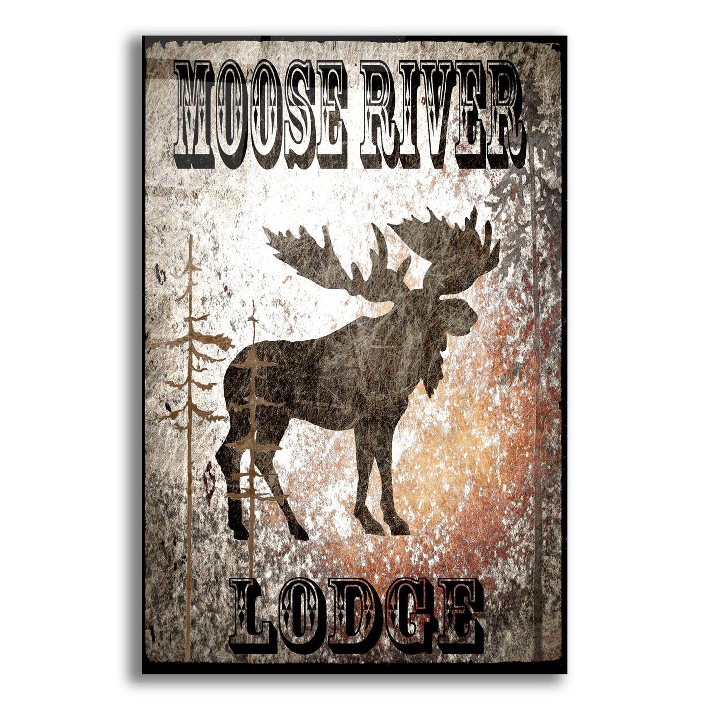 Epic Art 'Lodge Moose River Lodge' by Lightbox Journal, Acrylic Glass Wall Art,12x16