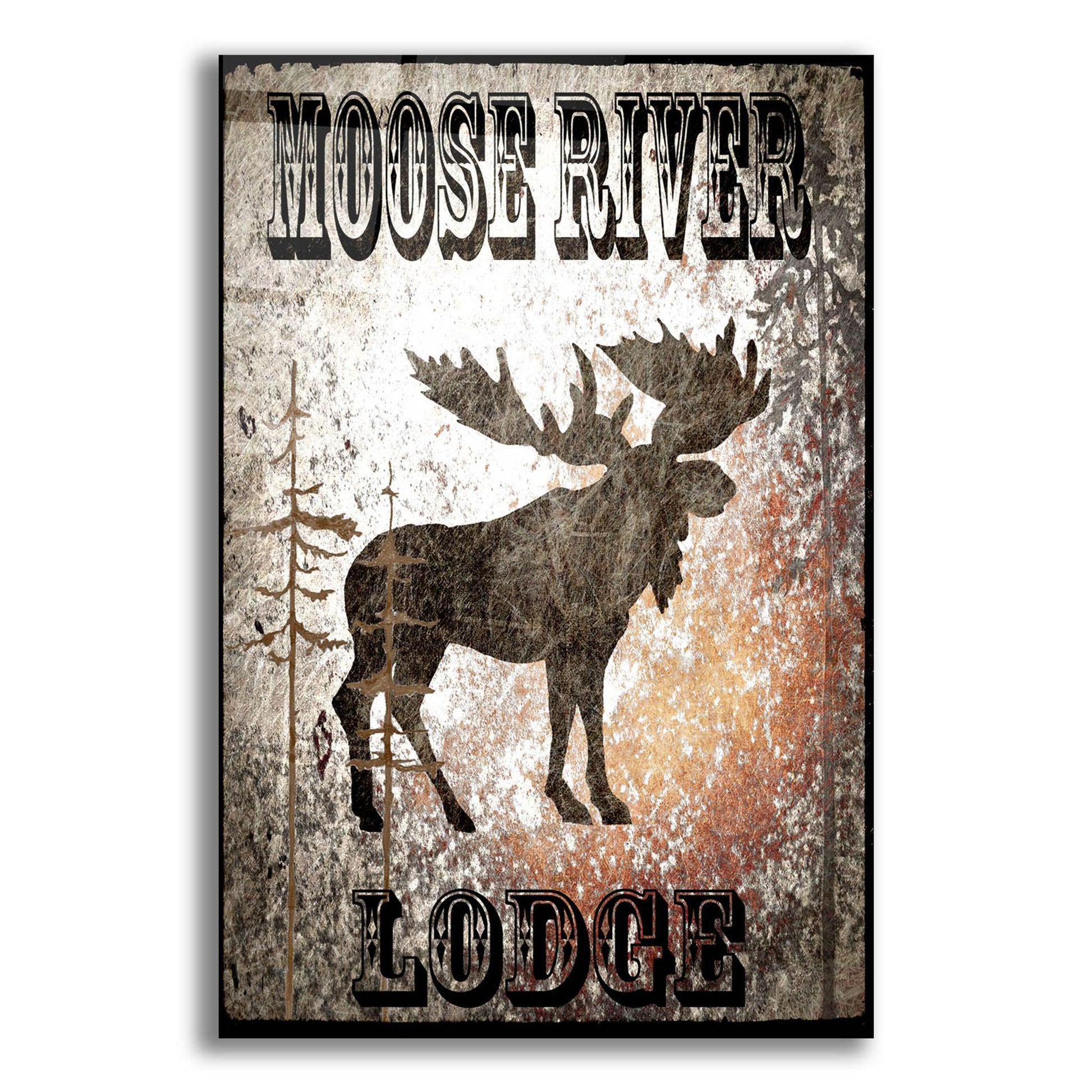 Epic Art 'Lodge Moose River Lodge' by Lightbox Journal, Acrylic Glass Wall Art,12x16