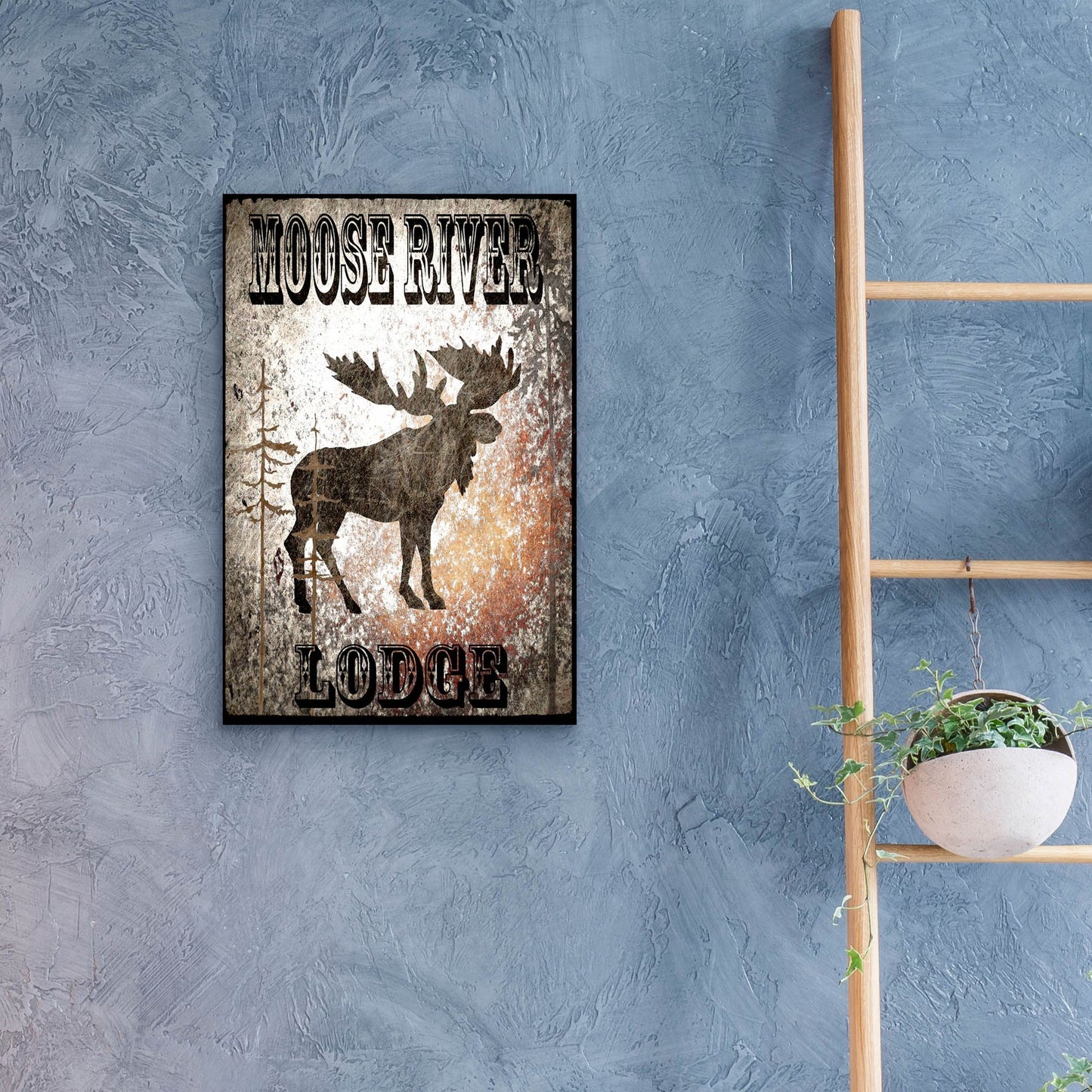 Epic Art 'Lodge Moose River Lodge' by Lightbox Journal, Acrylic Glass Wall Art,16x24