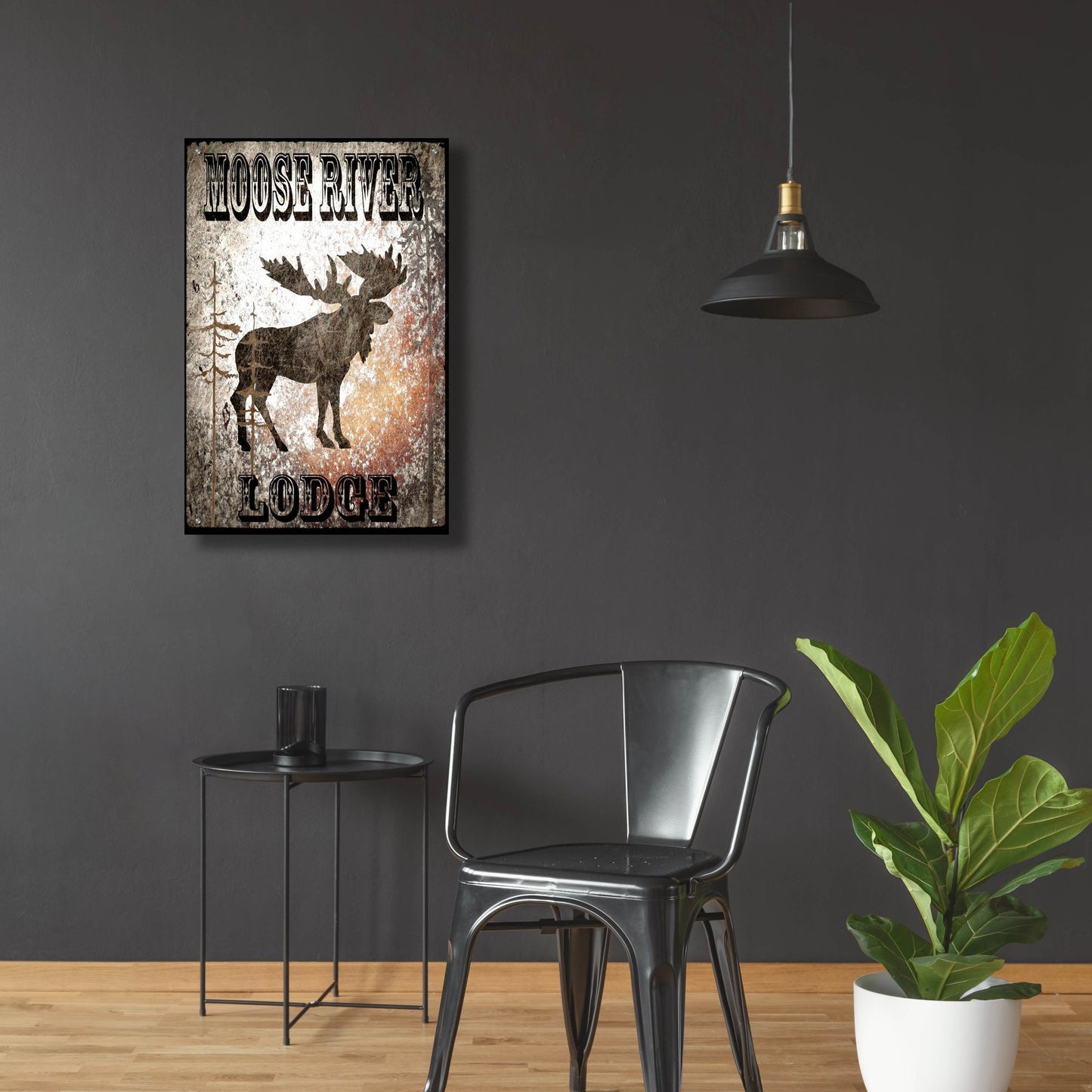 Epic Art 'Lodge Moose River Lodge' by Lightbox Journal, Acrylic Glass Wall Art,24x36