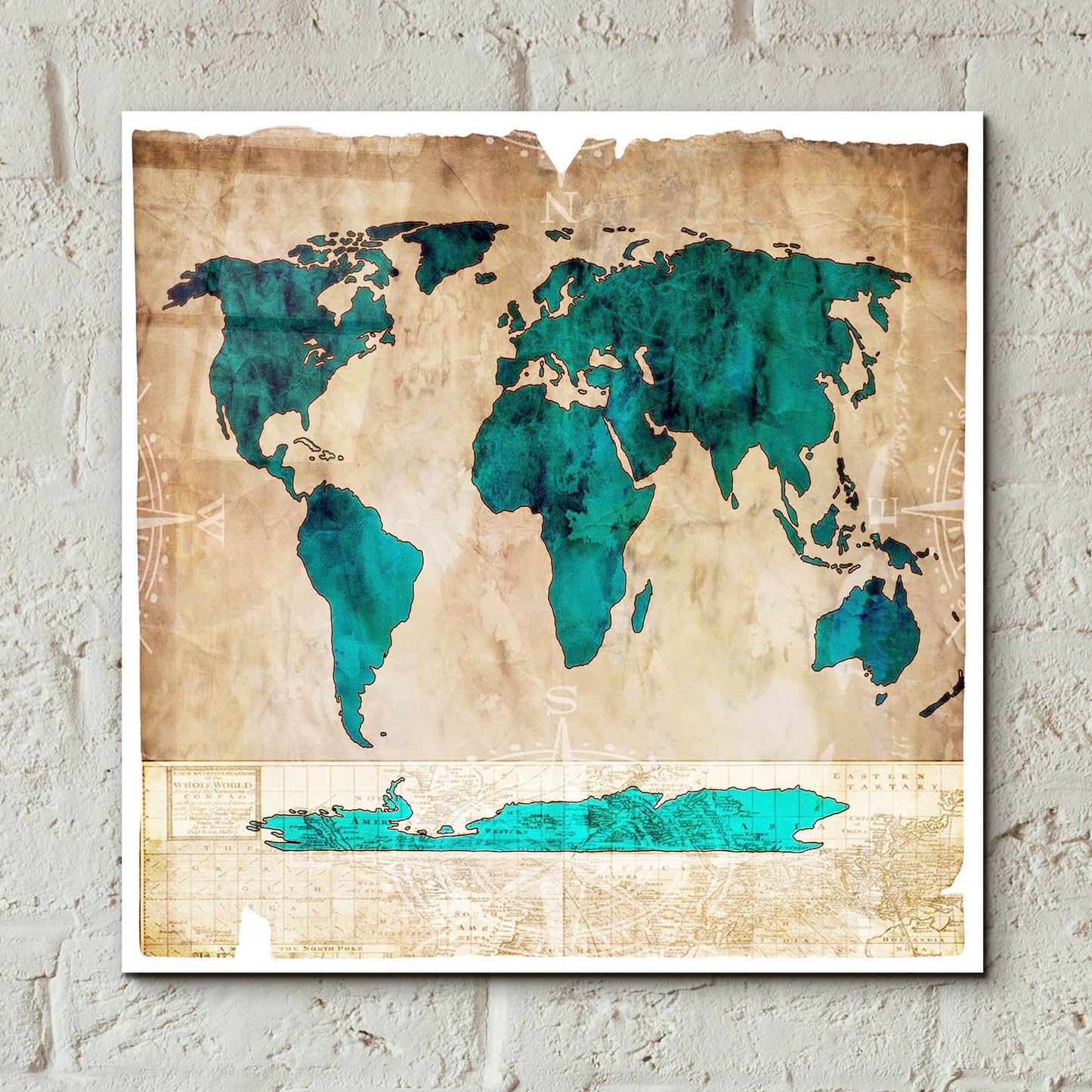 Epic Art 'Sea Map I' by Lightbox Journal, Acrylic Glass Wall Art,12x12