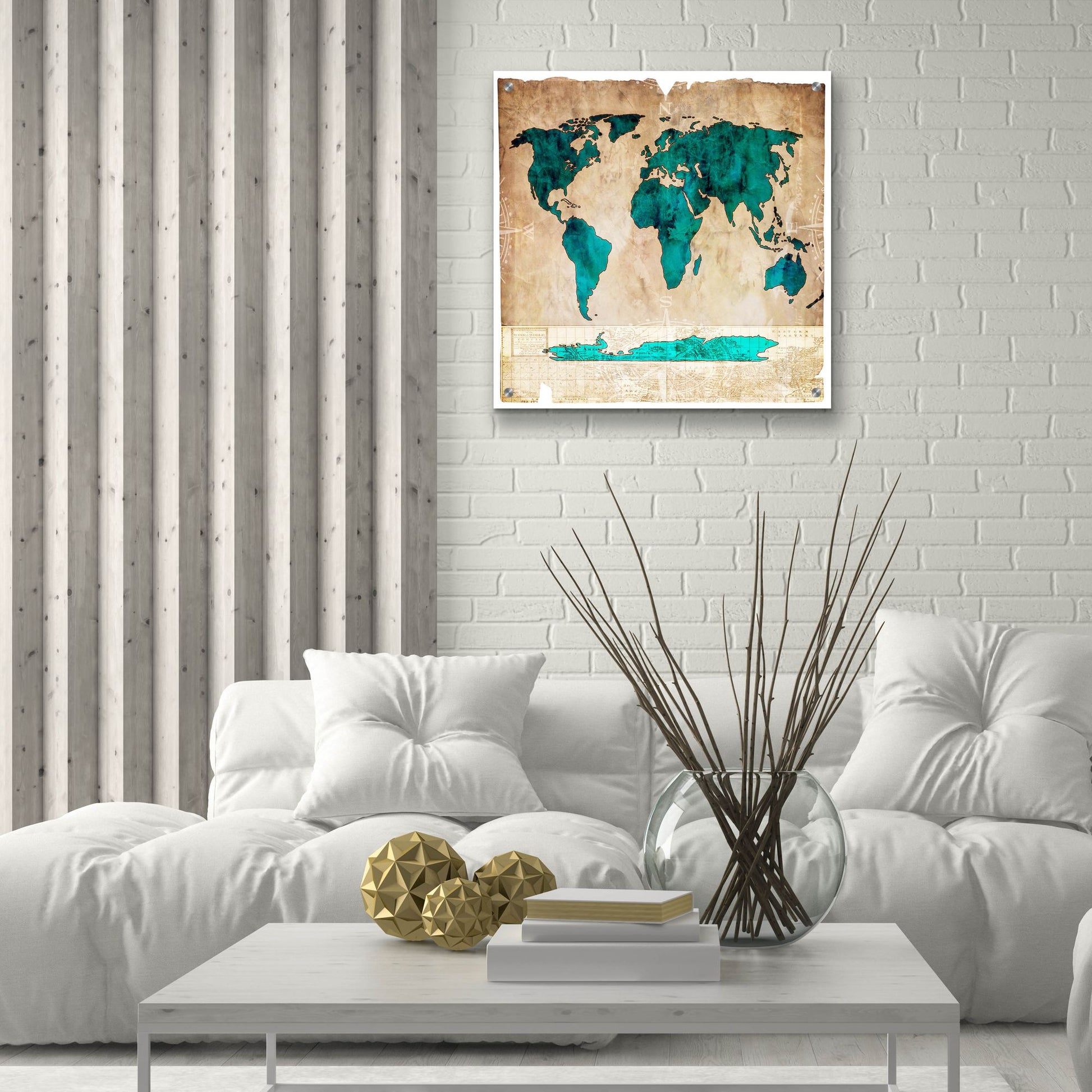 Epic Art 'Sea Map I' by Lightbox Journal, Acrylic Glass Wall Art,24x24