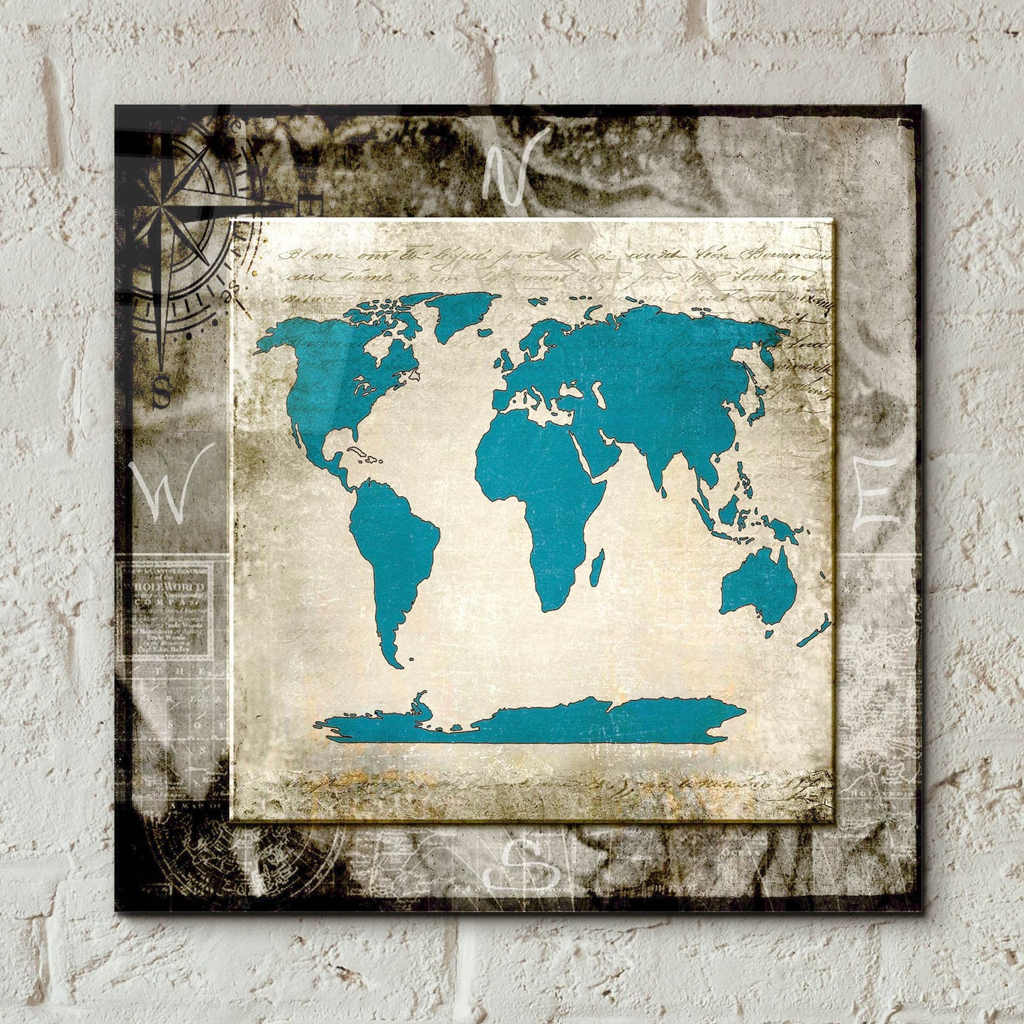 Epic Art 'Sea Map II' by Lightbox Journal, Acrylic Glass Wall Art,12x12