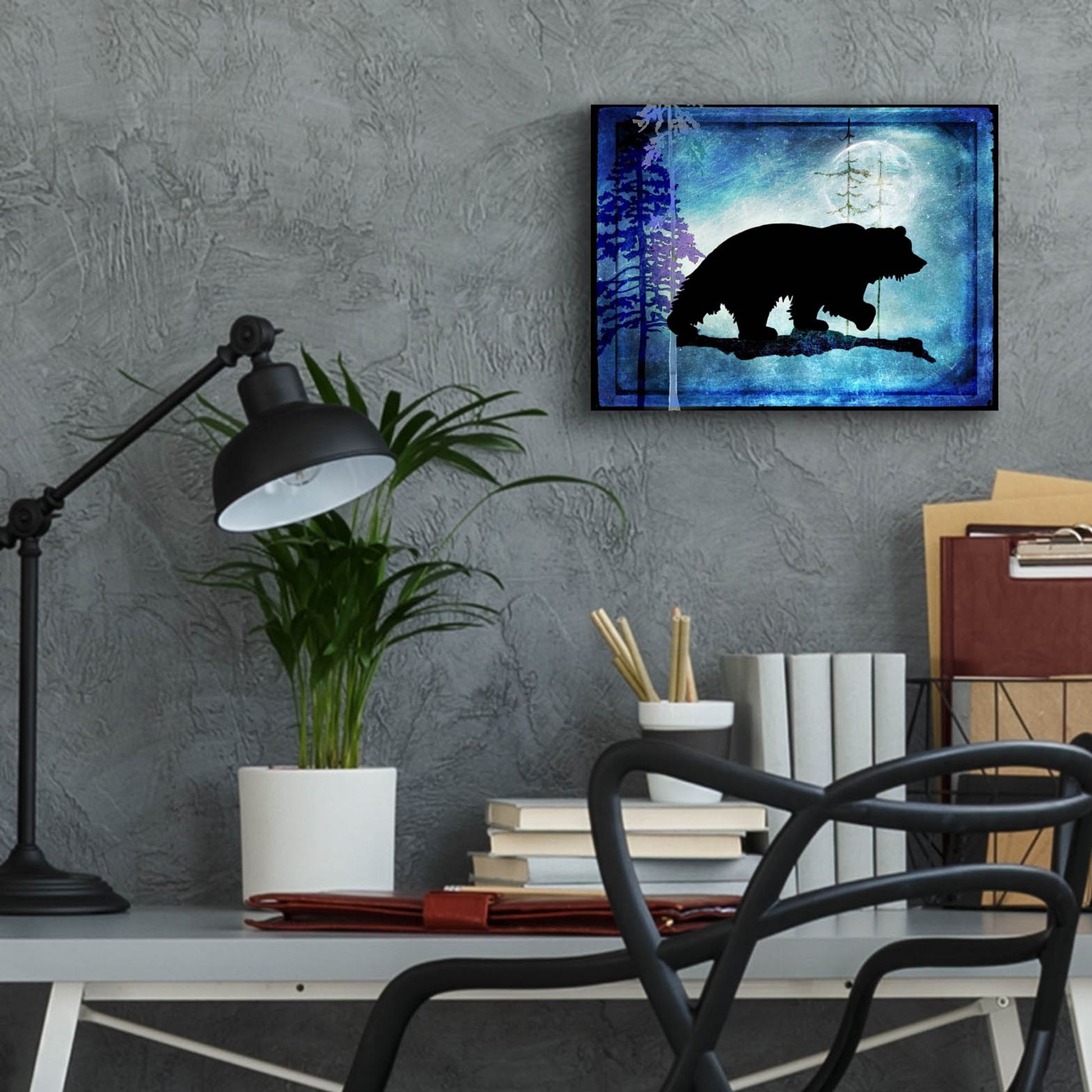 Epic Art 'Midnight Bear' by Lightbox Journal, Acrylic Glass Wall Art,16x12