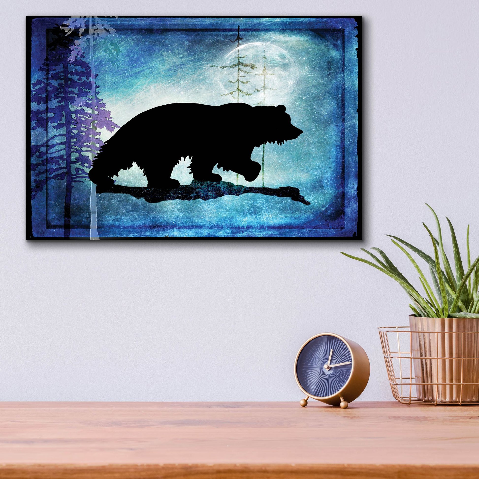 Epic Art 'Midnight Bear' by Lightbox Journal, Acrylic Glass Wall Art,16x12