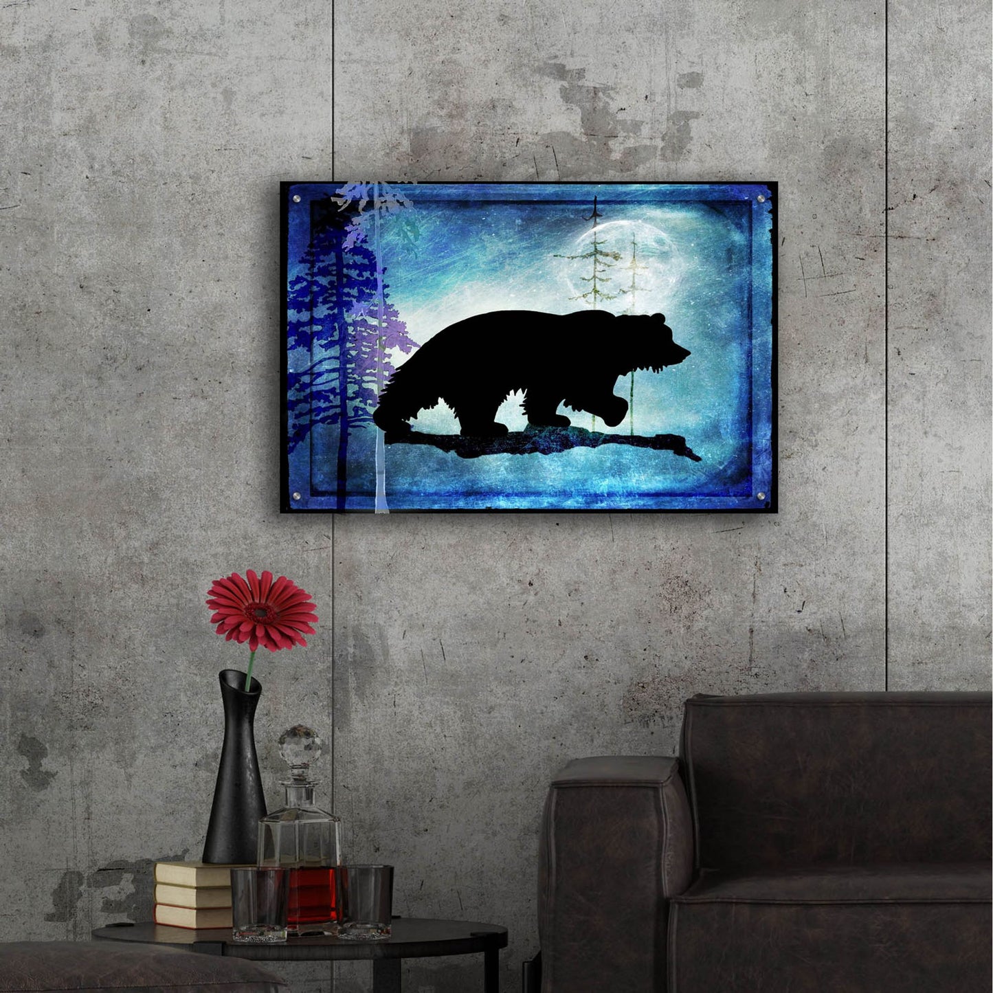 Epic Art 'Midnight Bear' by Lightbox Journal, Acrylic Glass Wall Art,36x24