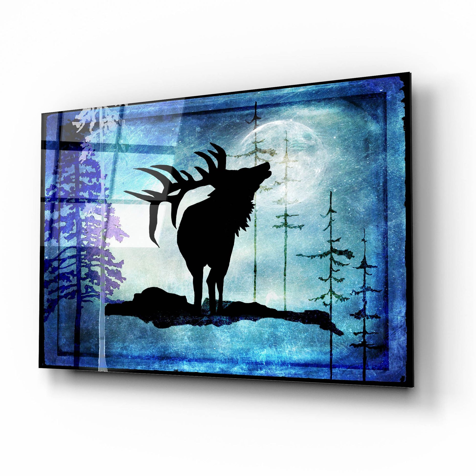 Epic Art 'Midnight Elk' by Lightbox Journal, Acrylic Glass Wall Art,16x12