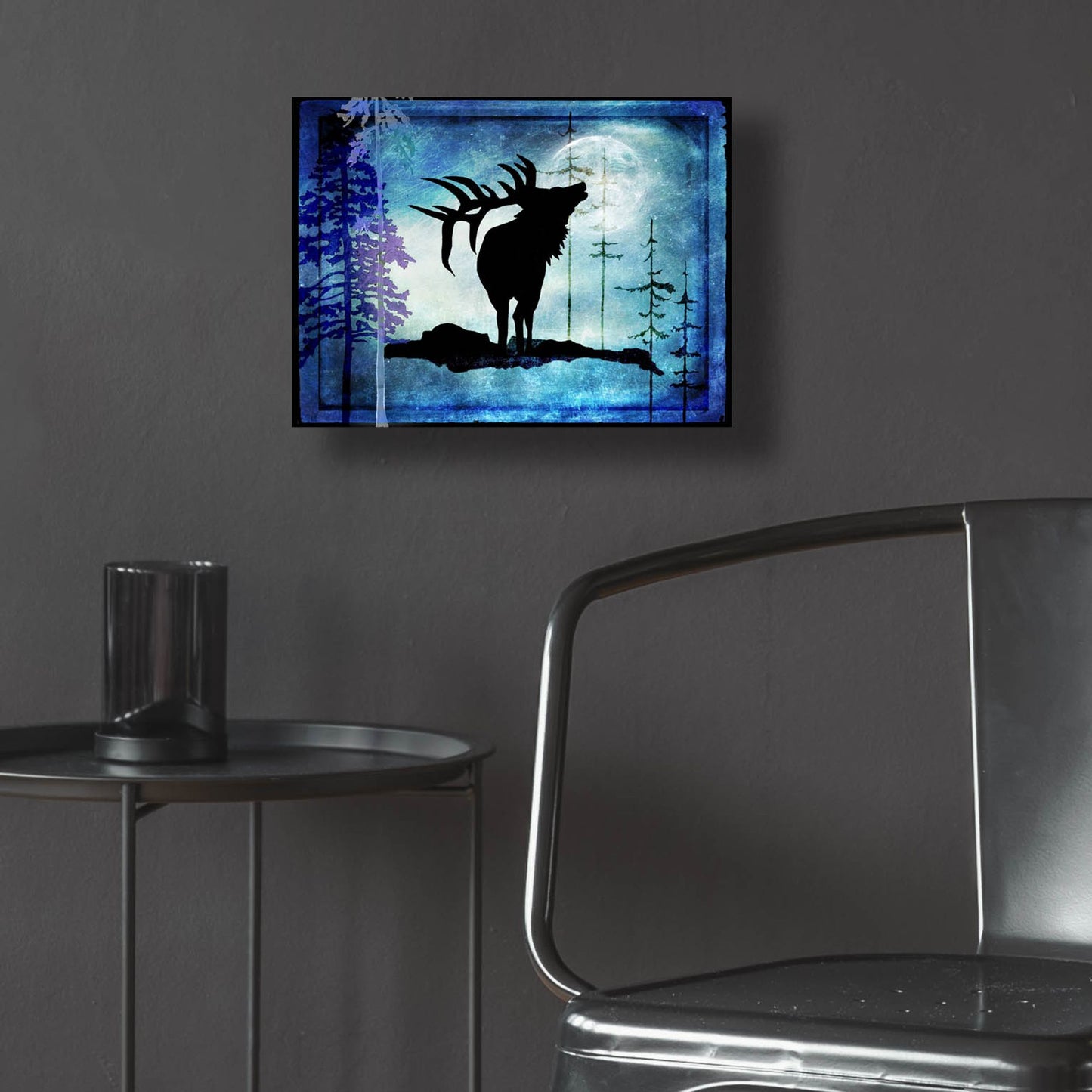 Epic Art 'Midnight Elk' by Lightbox Journal, Acrylic Glass Wall Art,16x12