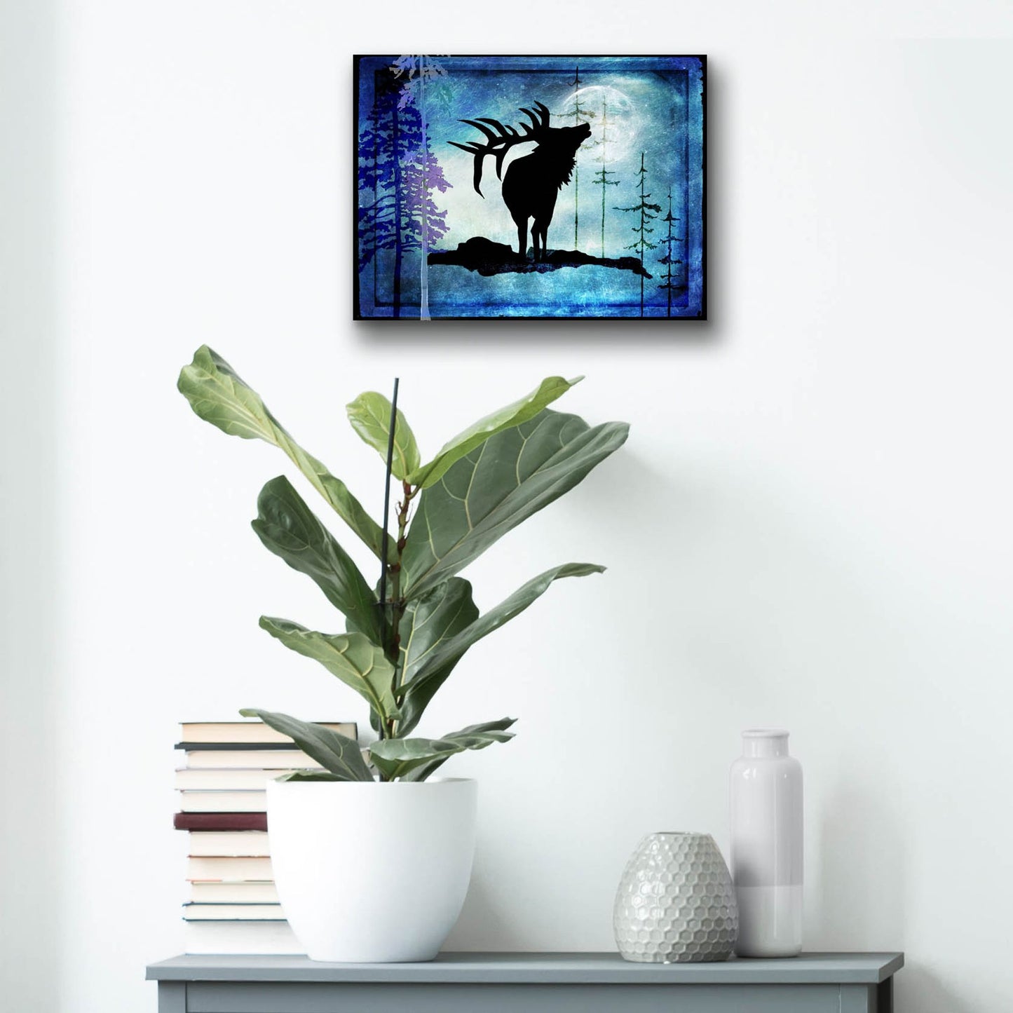 Epic Art 'Midnight Elk' by Lightbox Journal, Acrylic Glass Wall Art,16x12