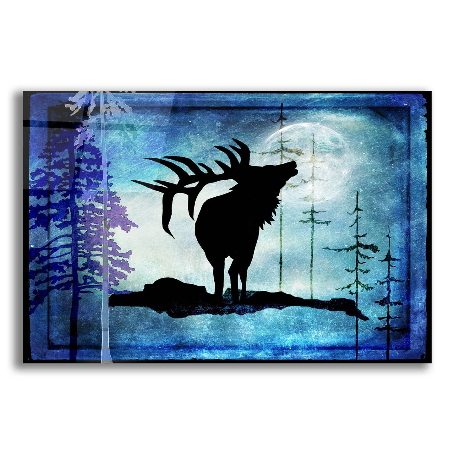 Epic Art 'Midnight Elk' by Lightbox Journal, Acrylic Glass Wall Art,16x12