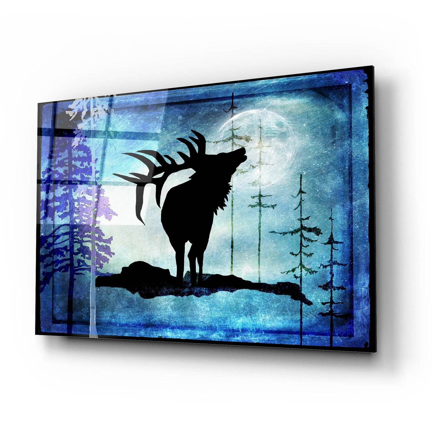 Epic Art 'Midnight Elk' by Lightbox Journal, Acrylic Glass Wall Art,24x16