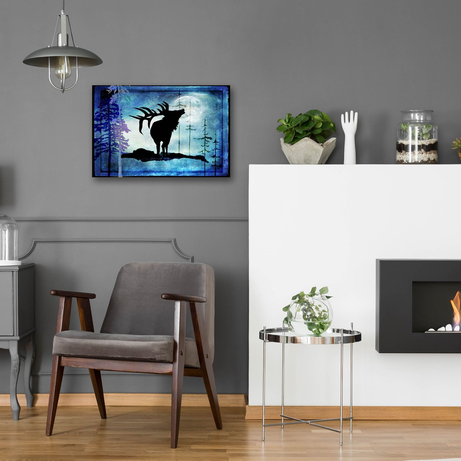 Epic Art 'Midnight Elk' by Lightbox Journal, Acrylic Glass Wall Art,24x16