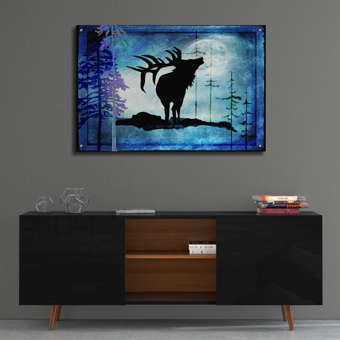 Epic Art 'Midnight Elk' by Lightbox Journal, Acrylic Glass Wall Art,36x24