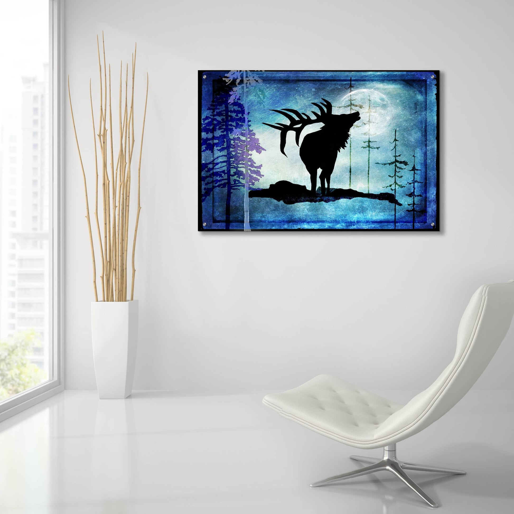 Epic Art 'Midnight Elk' by Lightbox Journal, Acrylic Glass Wall Art,36x24