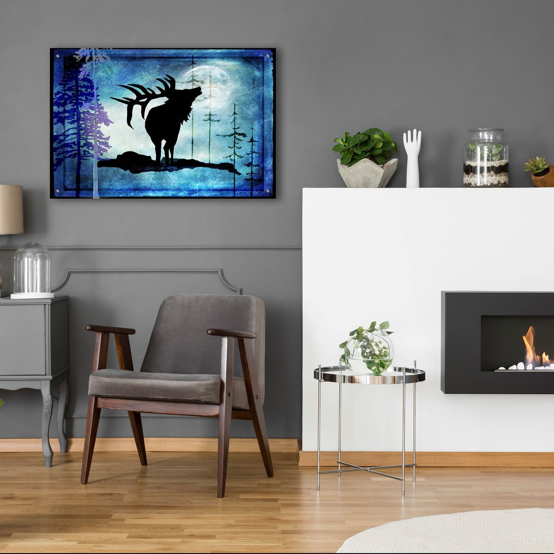 Epic Art 'Midnight Elk' by Lightbox Journal, Acrylic Glass Wall Art,36x24