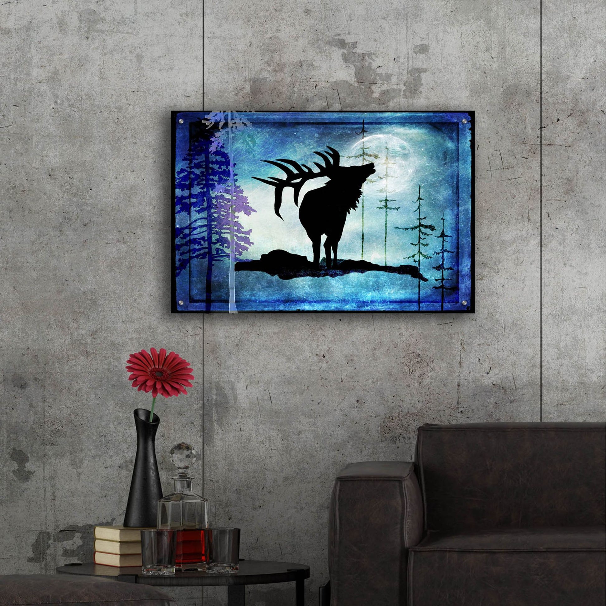 Epic Art 'Midnight Elk' by Lightbox Journal, Acrylic Glass Wall Art,36x24