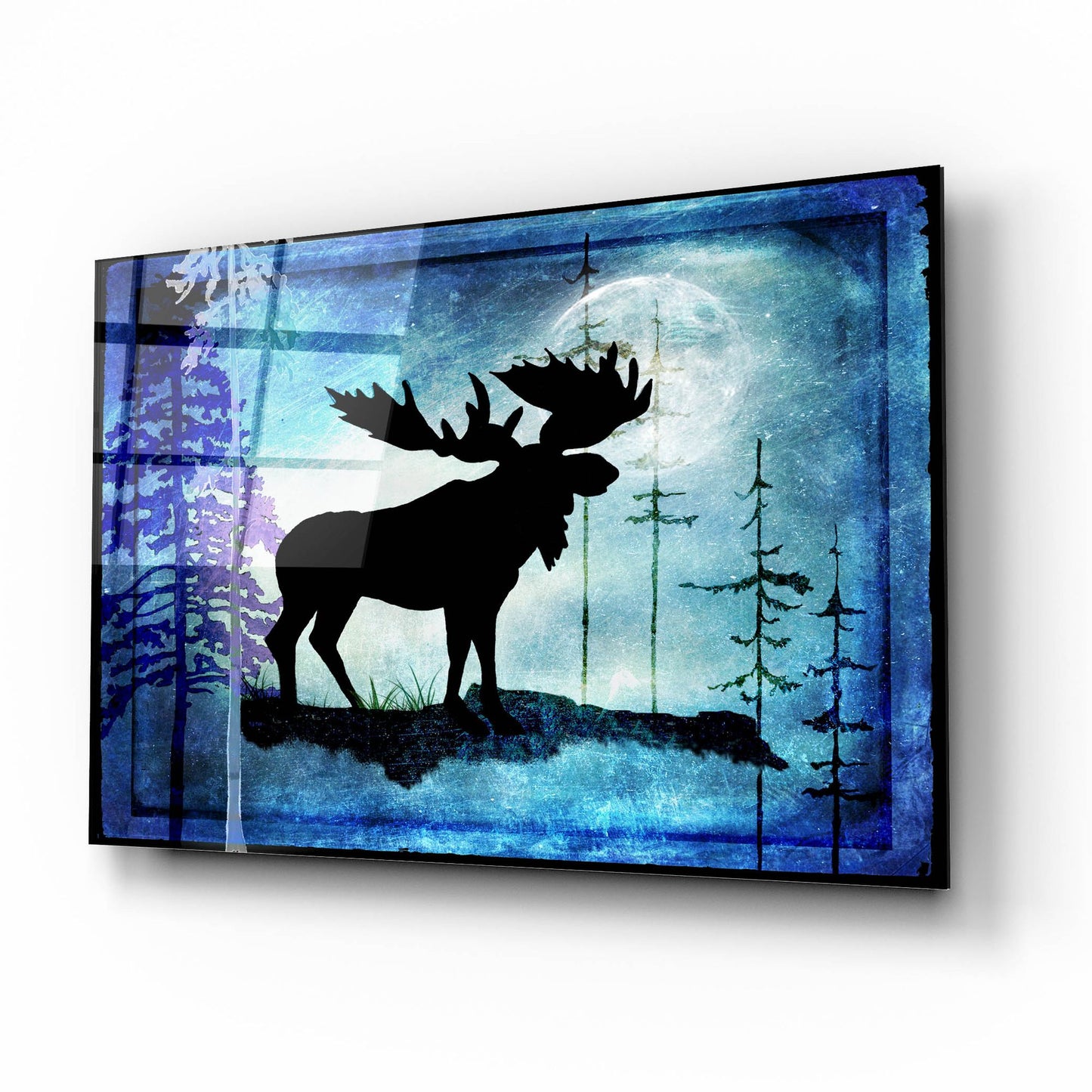 Epic Art 'Midnight Moose' by Lightbox Journal, Acrylic Glass Wall Art,16x12