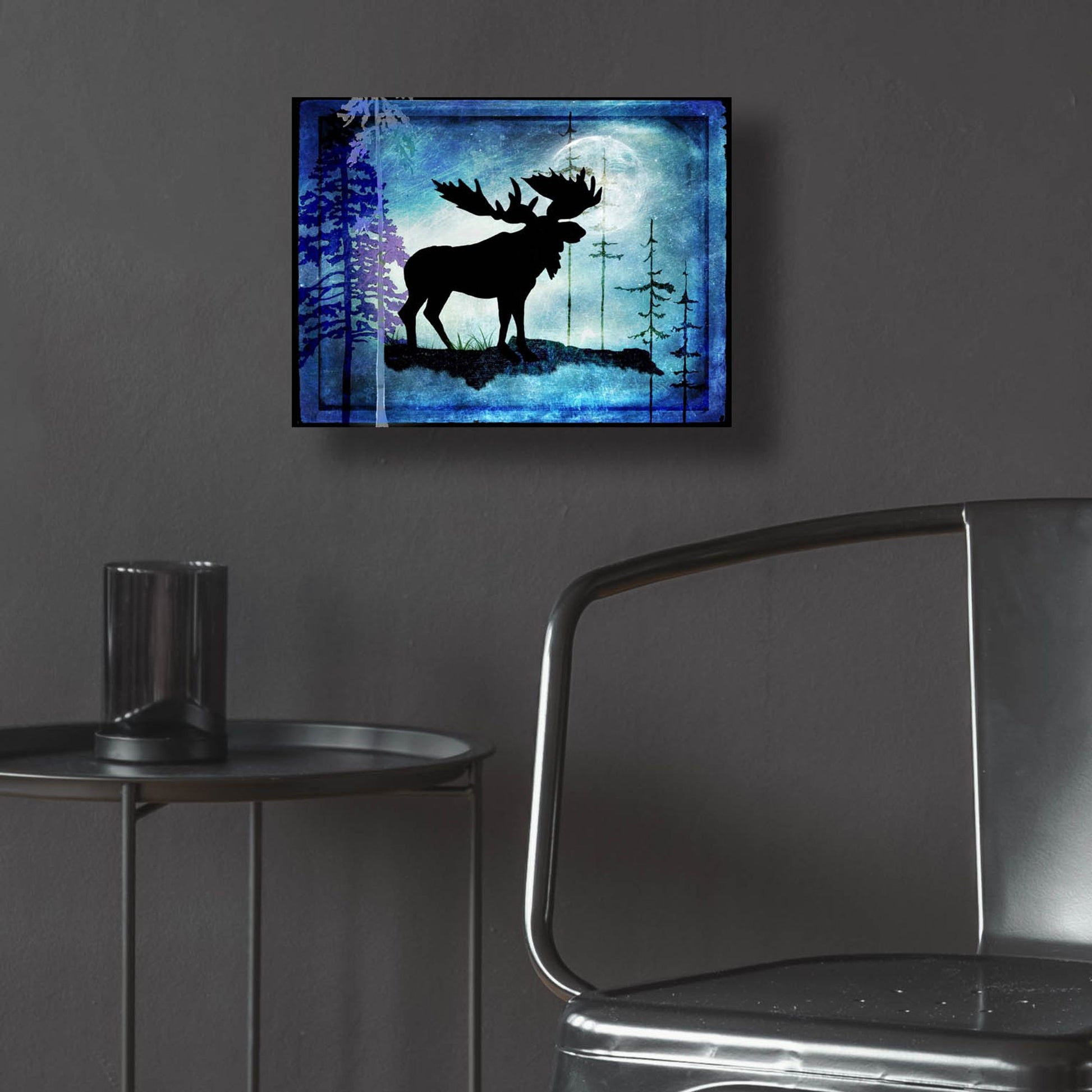 Epic Art 'Midnight Moose' by Lightbox Journal, Acrylic Glass Wall Art,16x12