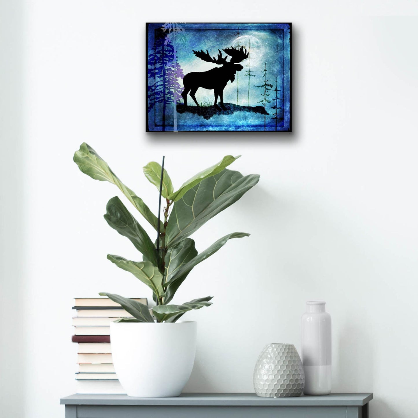 Epic Art 'Midnight Moose' by Lightbox Journal, Acrylic Glass Wall Art,16x12