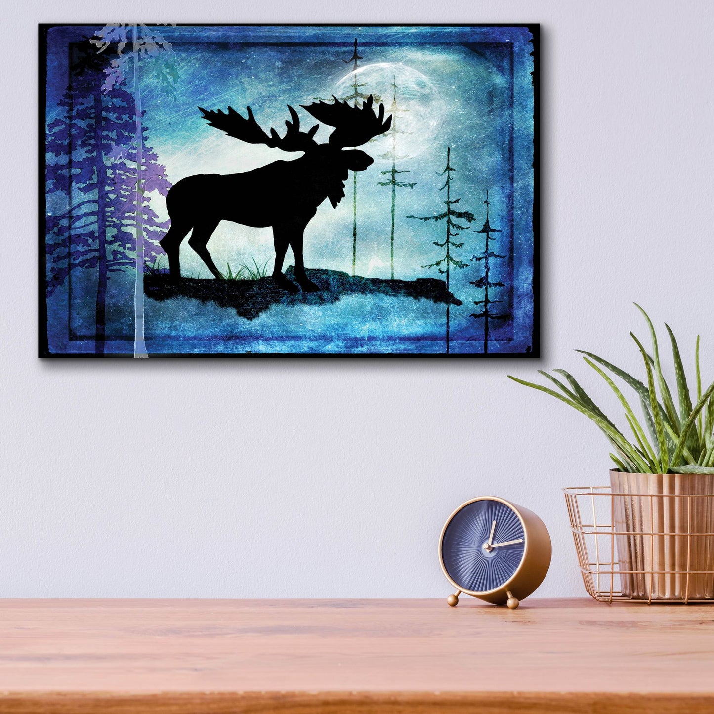 Epic Art 'Midnight Moose' by Lightbox Journal, Acrylic Glass Wall Art,16x12